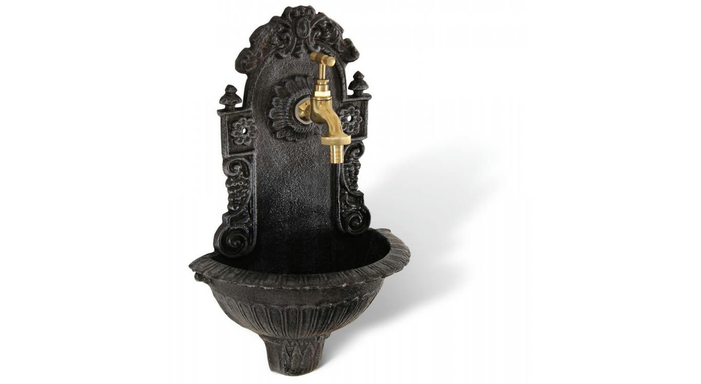 - Fontaine de Jardin Fonte Gris 24.5x12.5x40cm