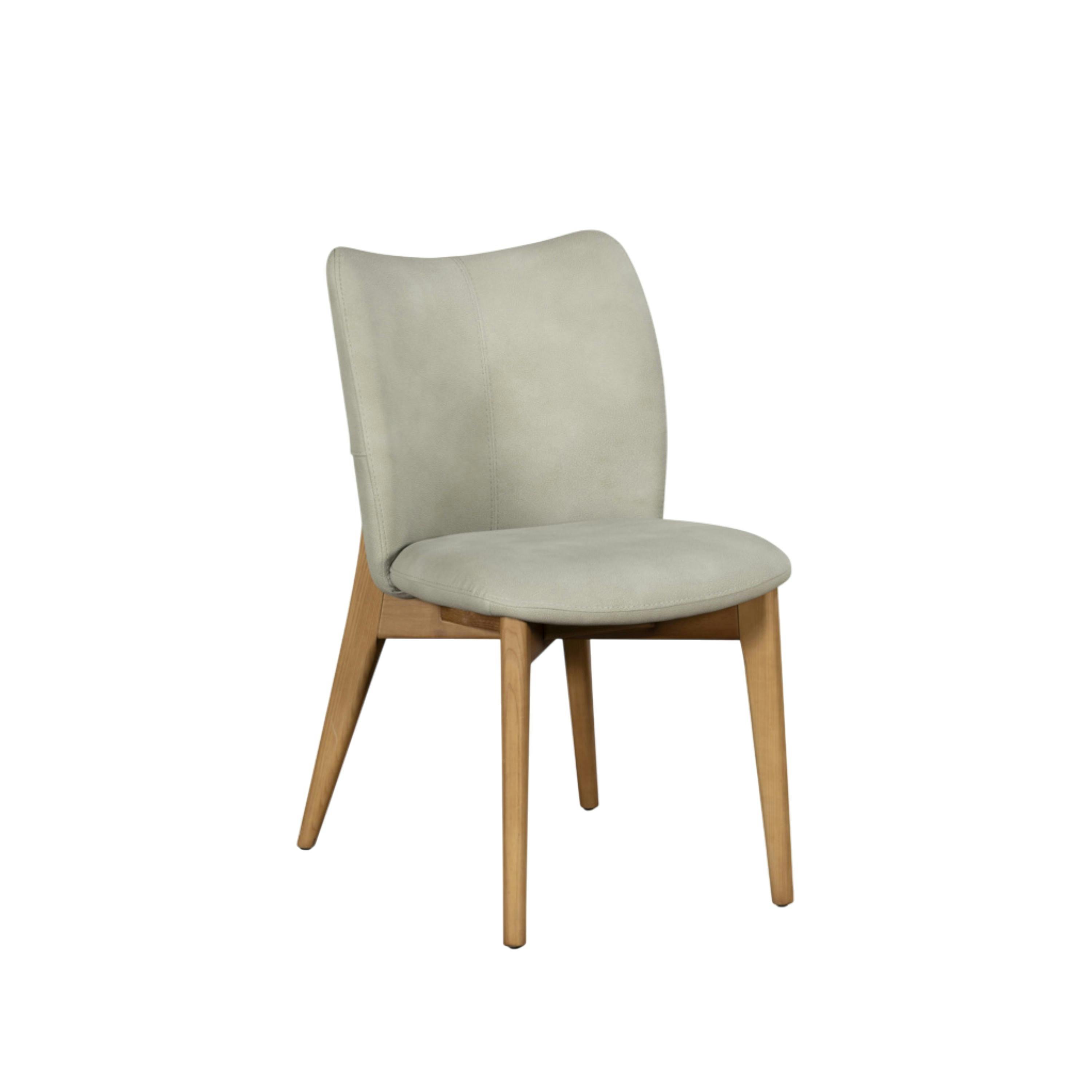Chaise salle à manger grise à structure bois (lot de 2) TREVI