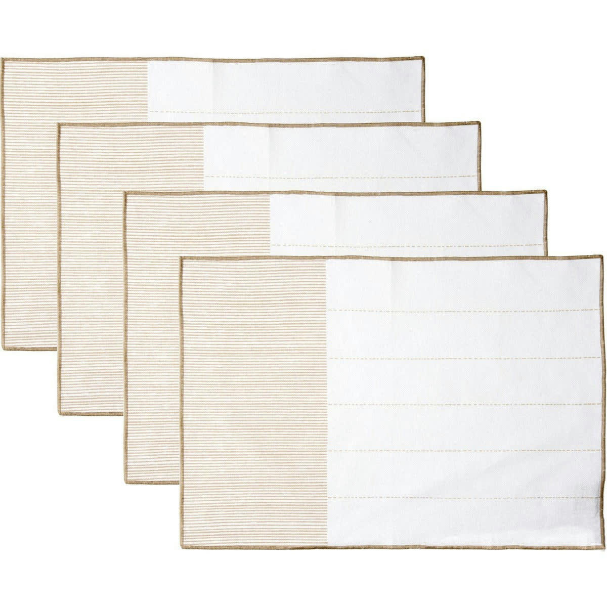 PINSTRIPE - Sets de table (x4) coton  35x50 sable