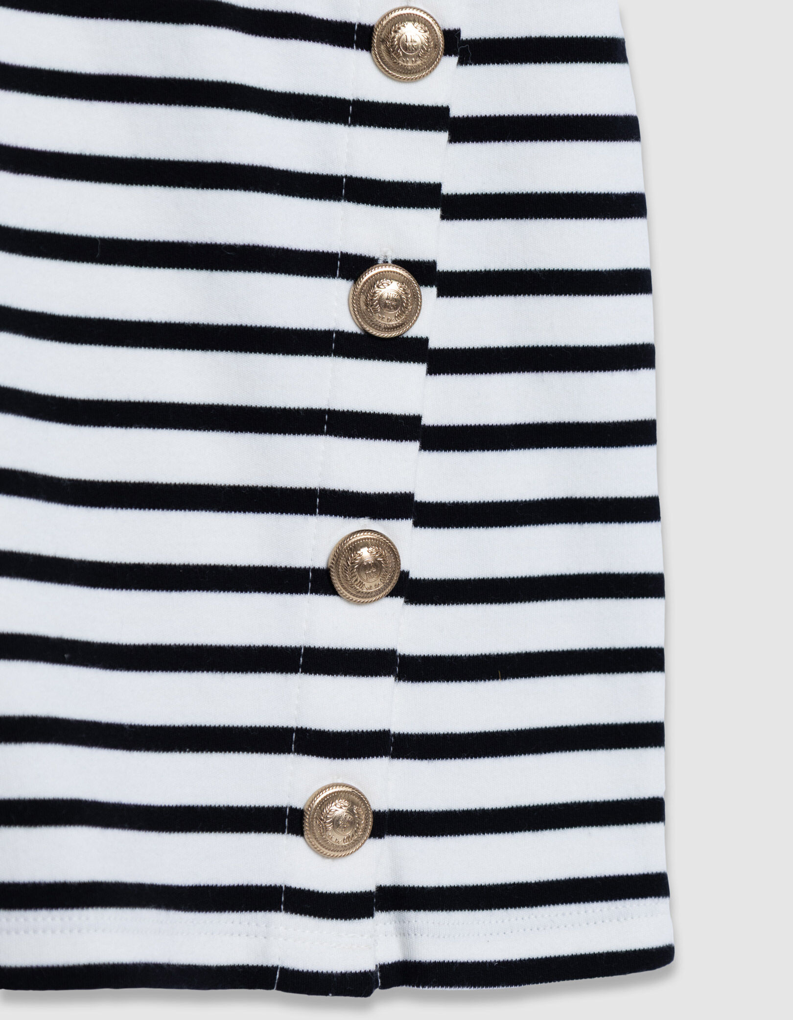 Tee-shirt marinière coton bio boutons devant Femme