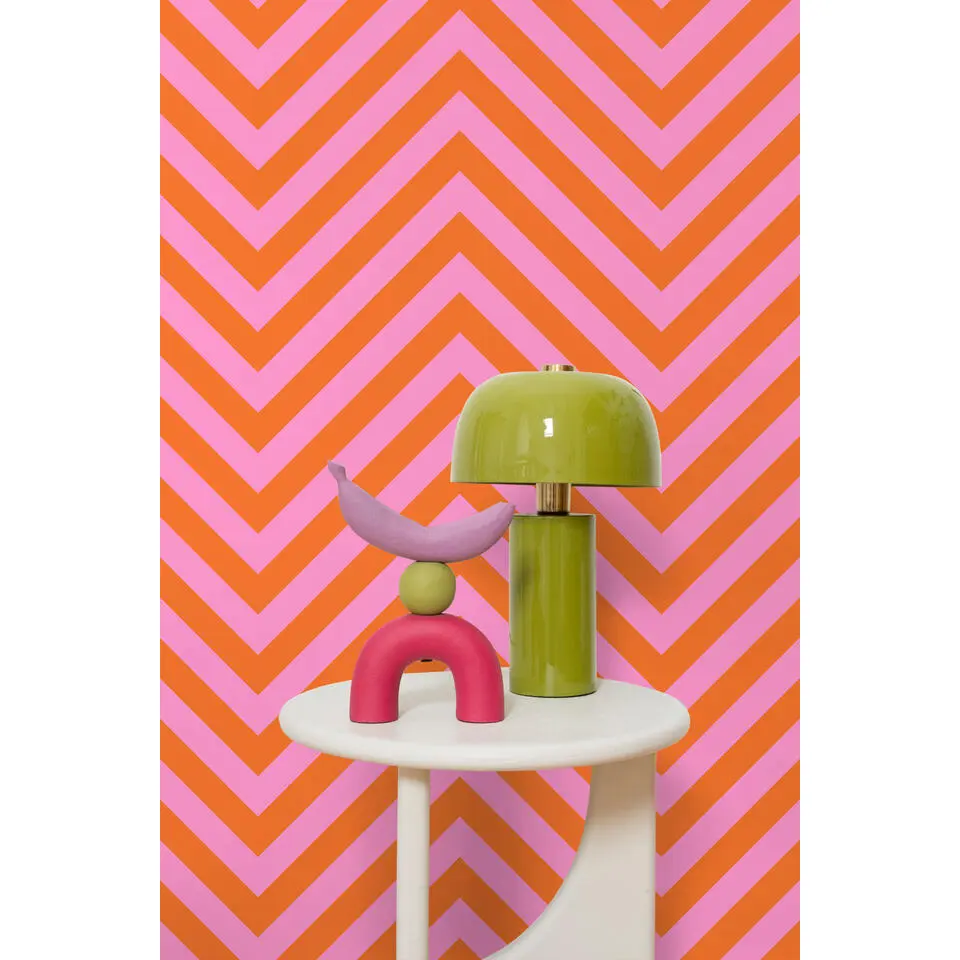 ESTAhome behang chevronpatroon oranje en roze - 50 x 900 cm