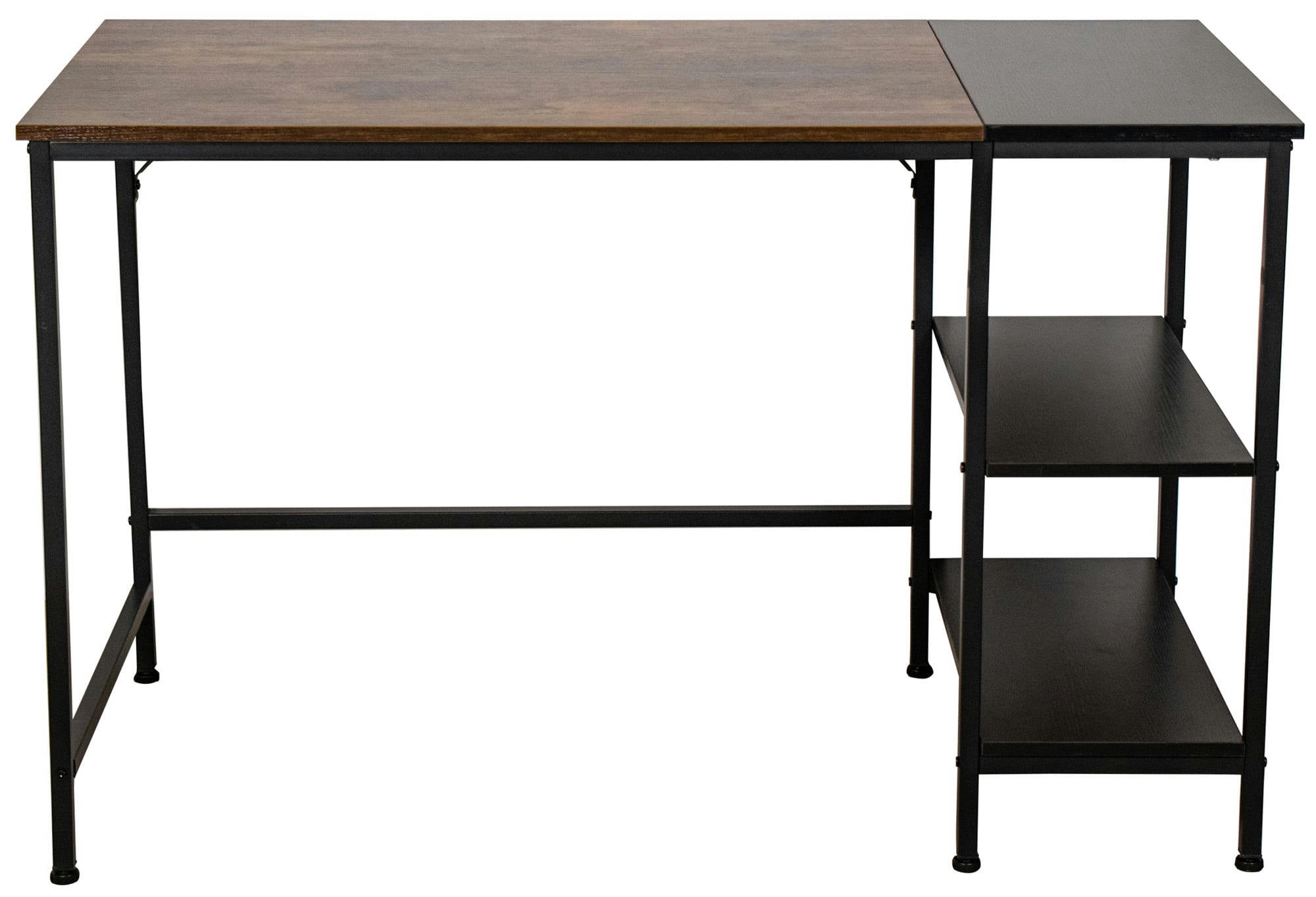 OCALA - Bureau avec colonne de rangement latérale en bois Noir / Marron