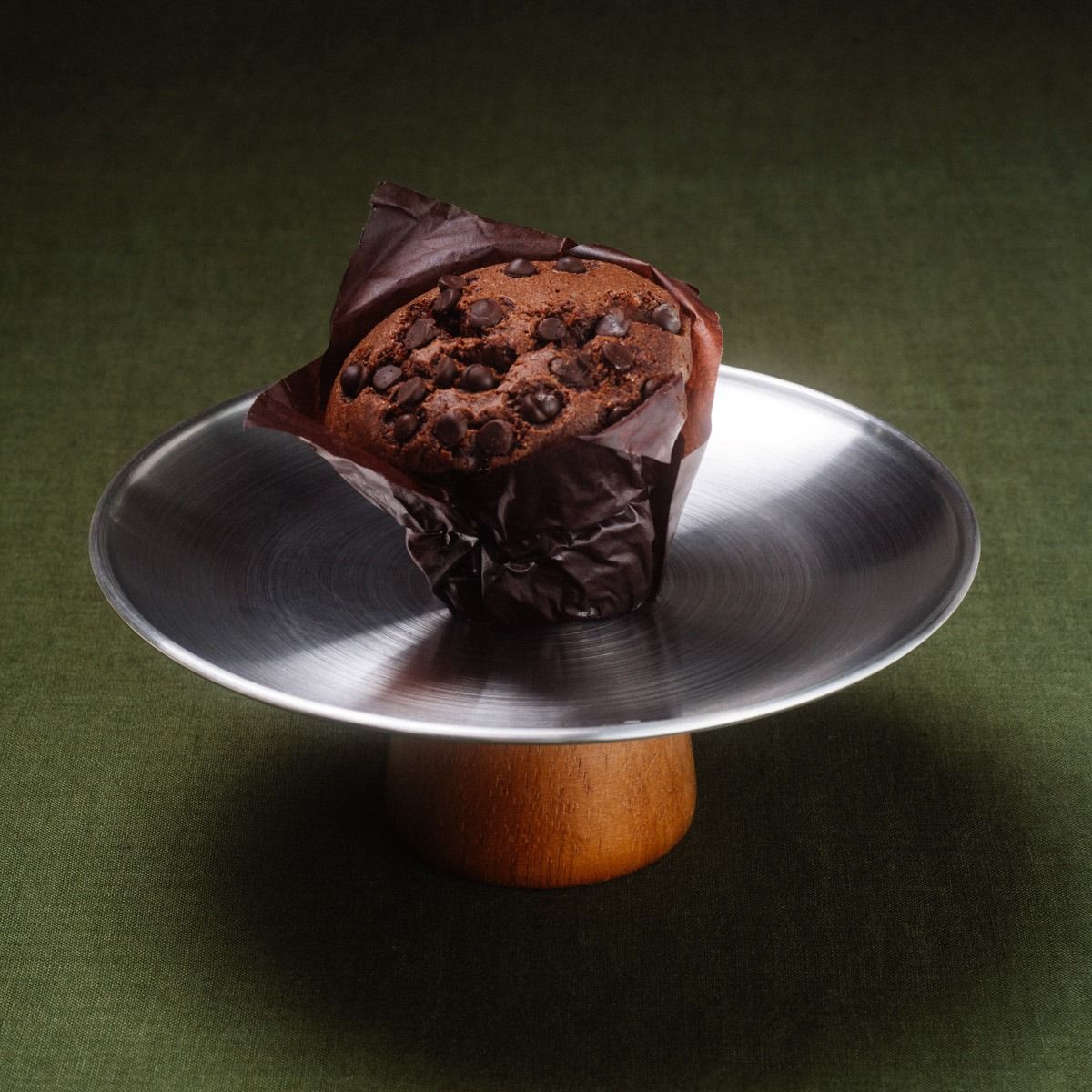 Patera EDMORE na drewnianej nóżce ze stali nierdzewnej 23X9 cm