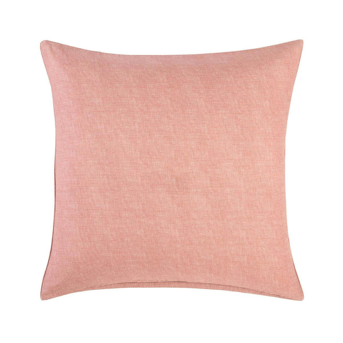 BALIBEY - Taie d'oreiller en satin de coton lavé rose 65 x 65 cm
