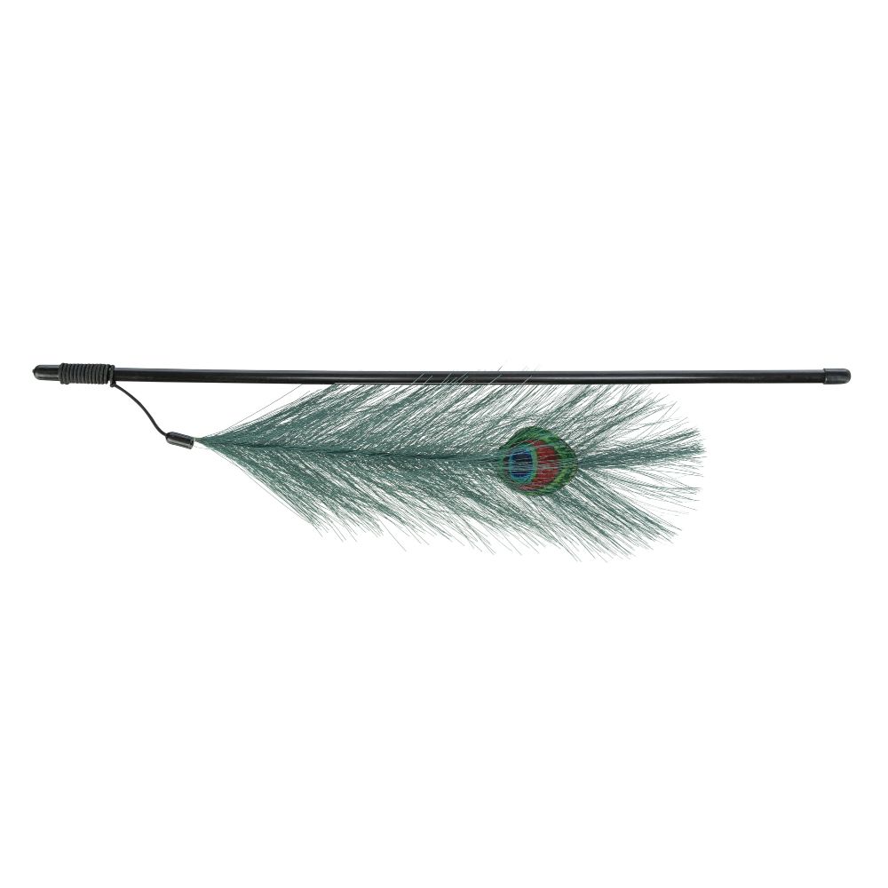 Trixie Play Fishing Rod with Artificial Peacock Feather