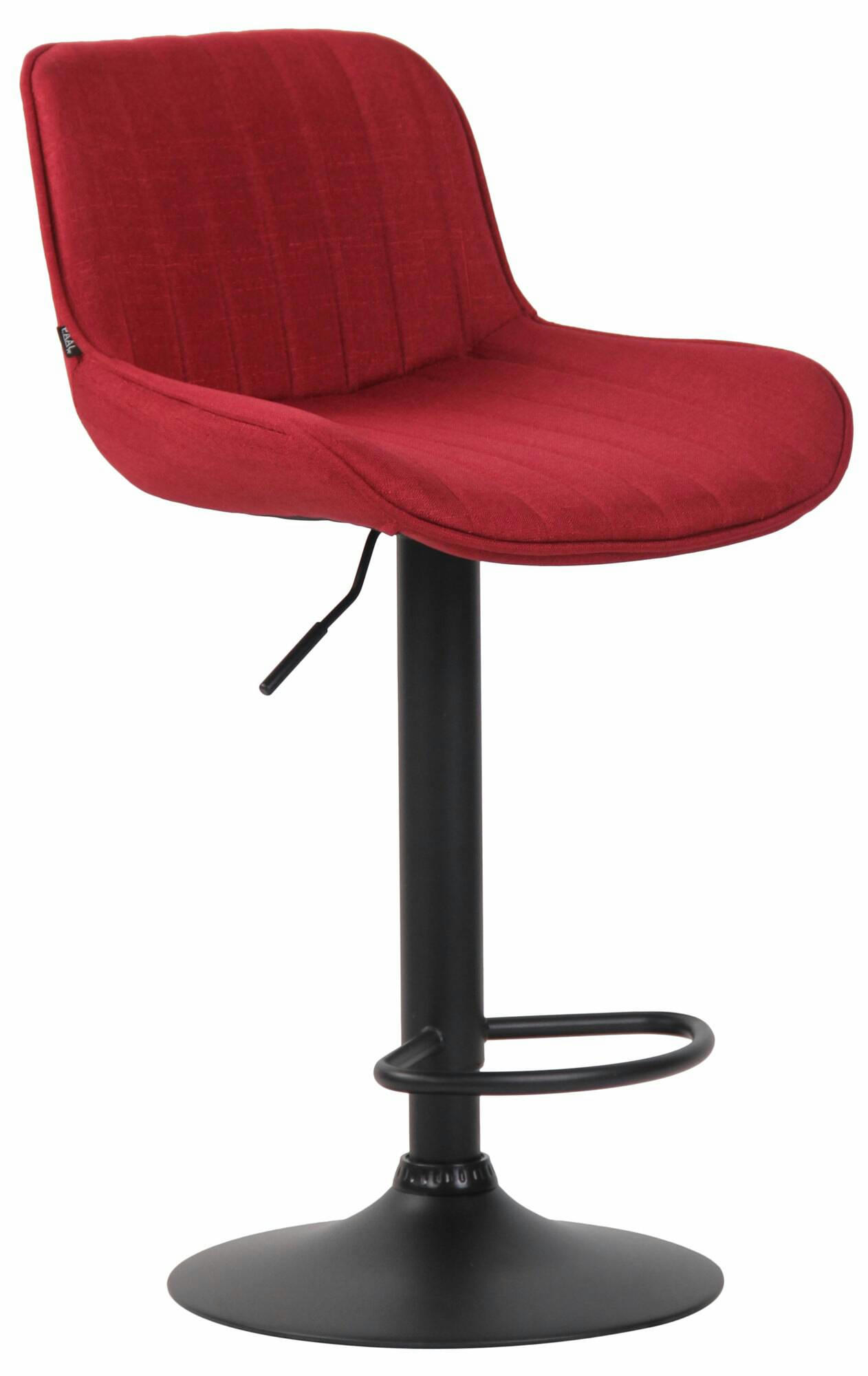 LENTINI - Lot de 2 Tabourets de bar réglable en tissu Rouge