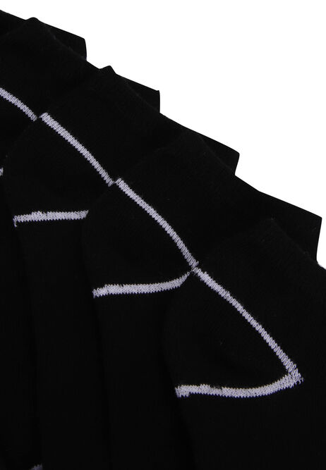 Boys 5pk Black Stripe Trainer Socks
