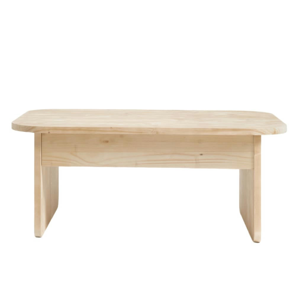 PALMIRA - Table basse élévatrice en bois de sapin en couleur beige