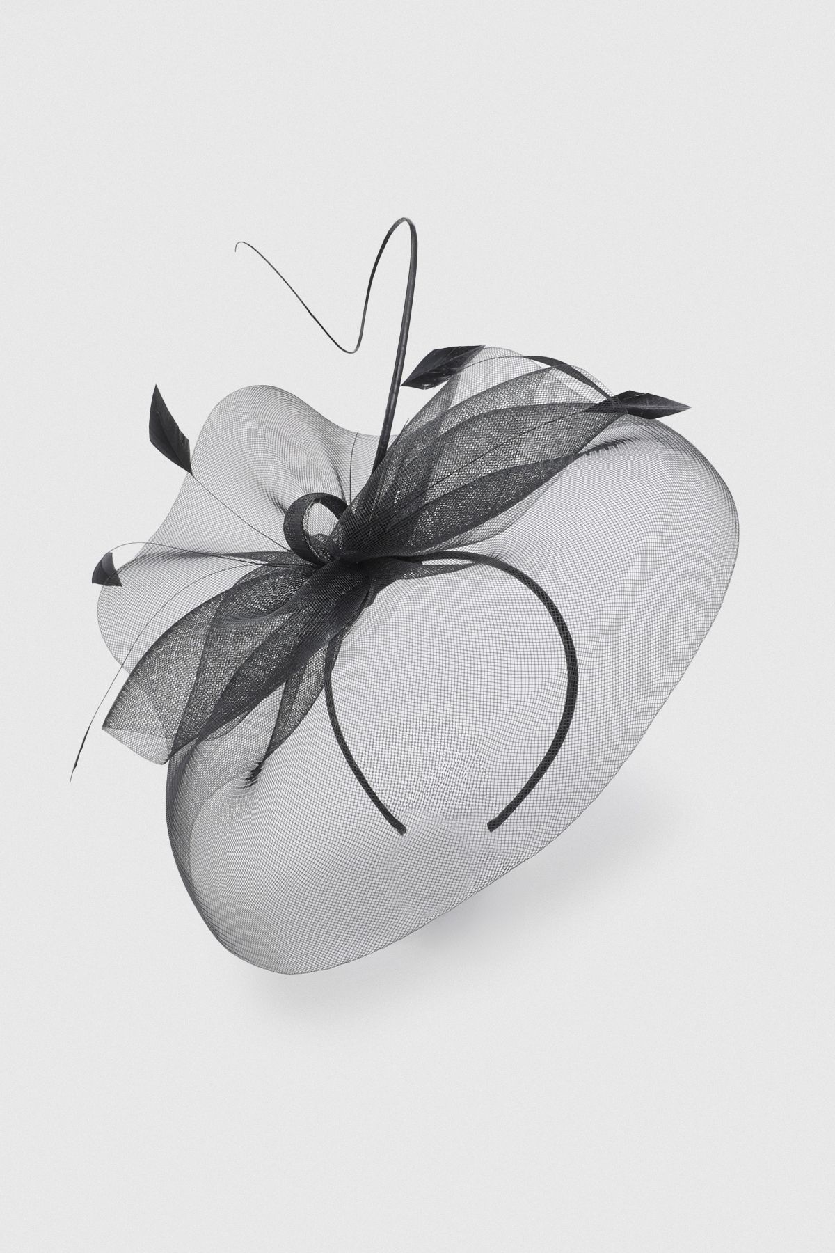 KarenMillen Mesh Feather Detail Fascinator
