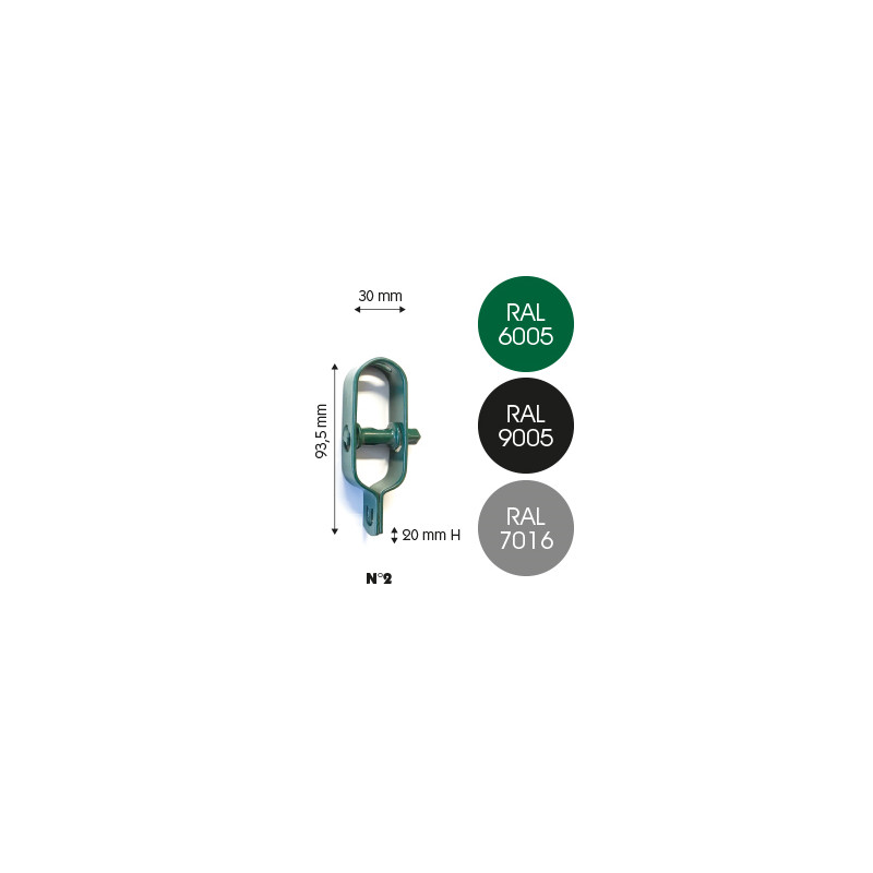 Tendeur N°2 époxy vert 30 x 93,5 mm GIARDINO