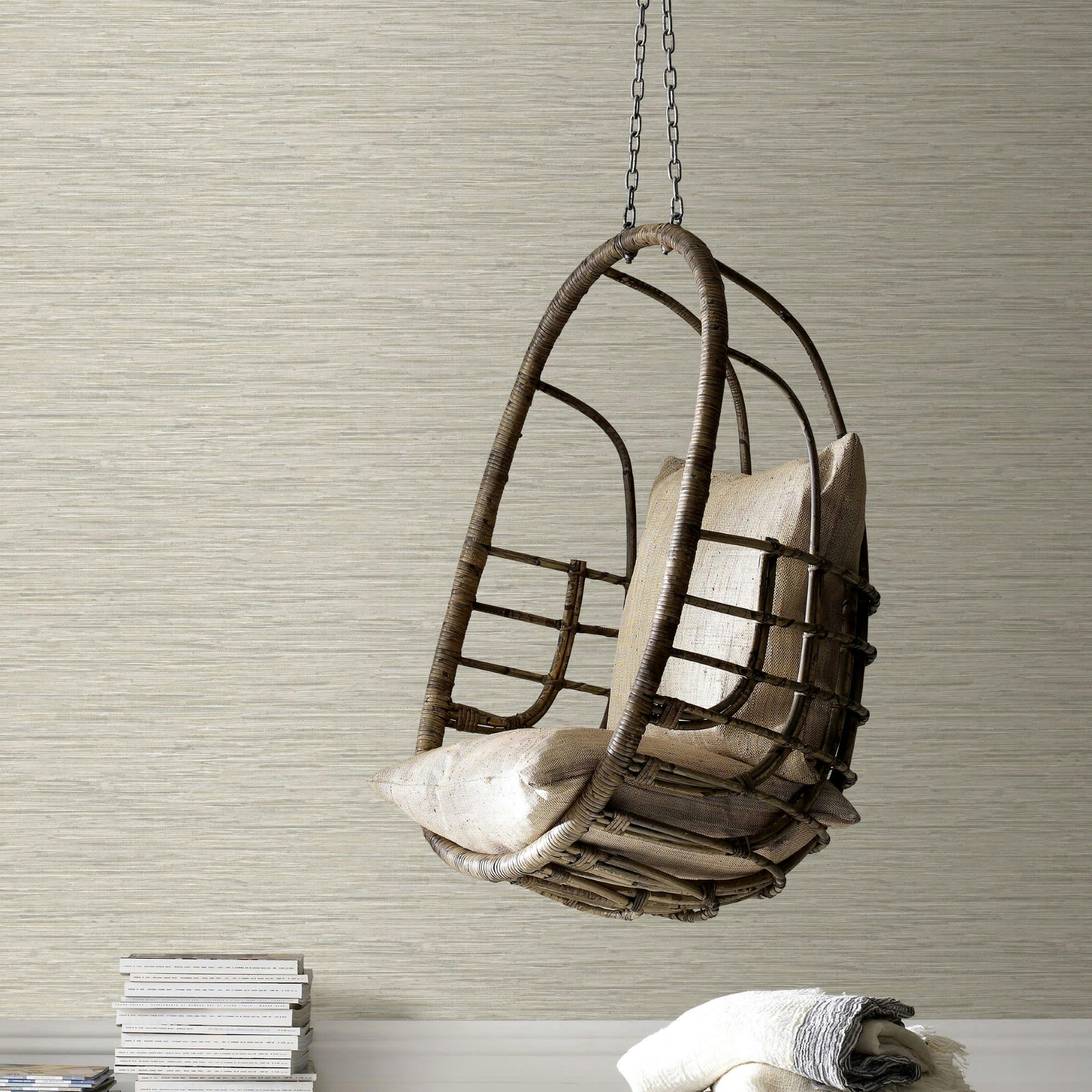 - Papier peint fibre textile beige gris 1005x52cm