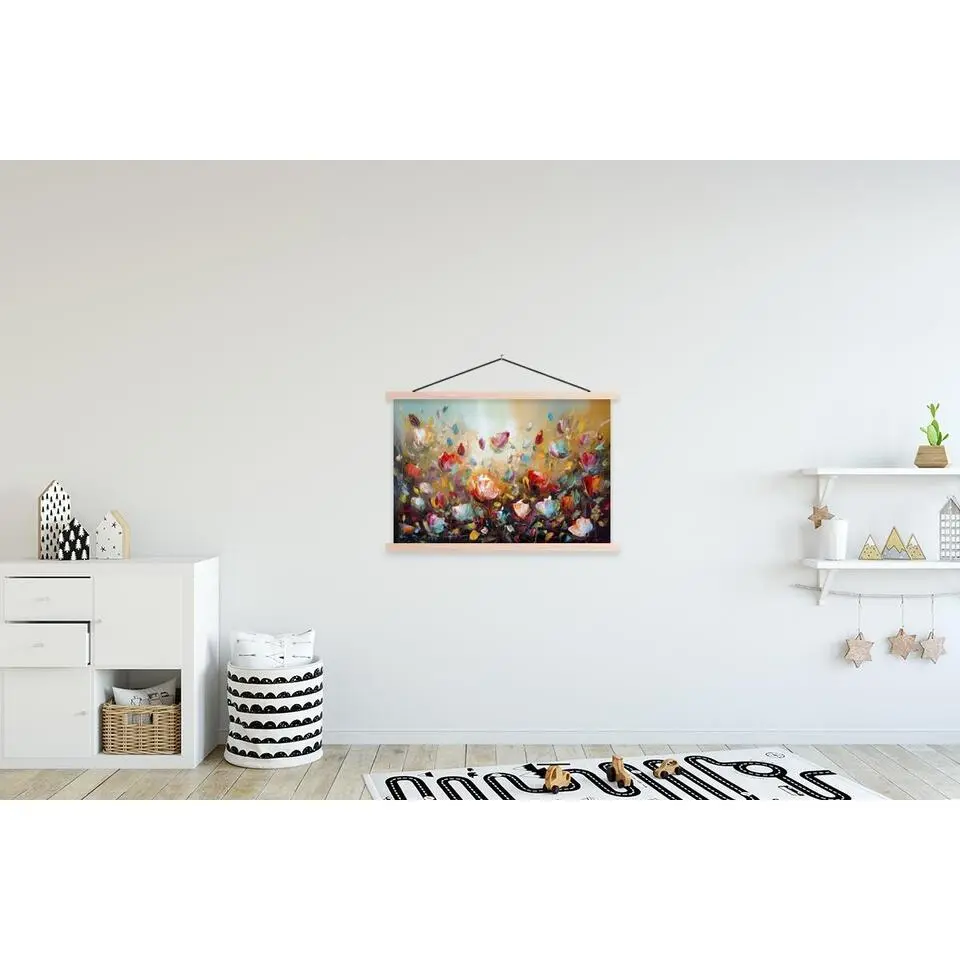 MuchoWow - Schoolplaat/ wandhanger - Bloemen - Kunst - Natuur - Olieve