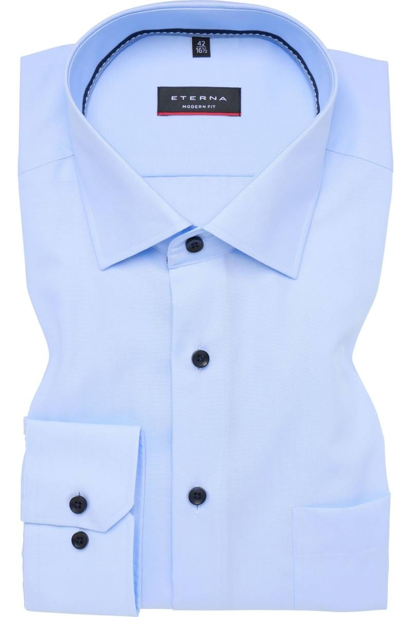 ETERNA Modern Fit Hemd hellblau, Einfarbig (extra langer Arm)