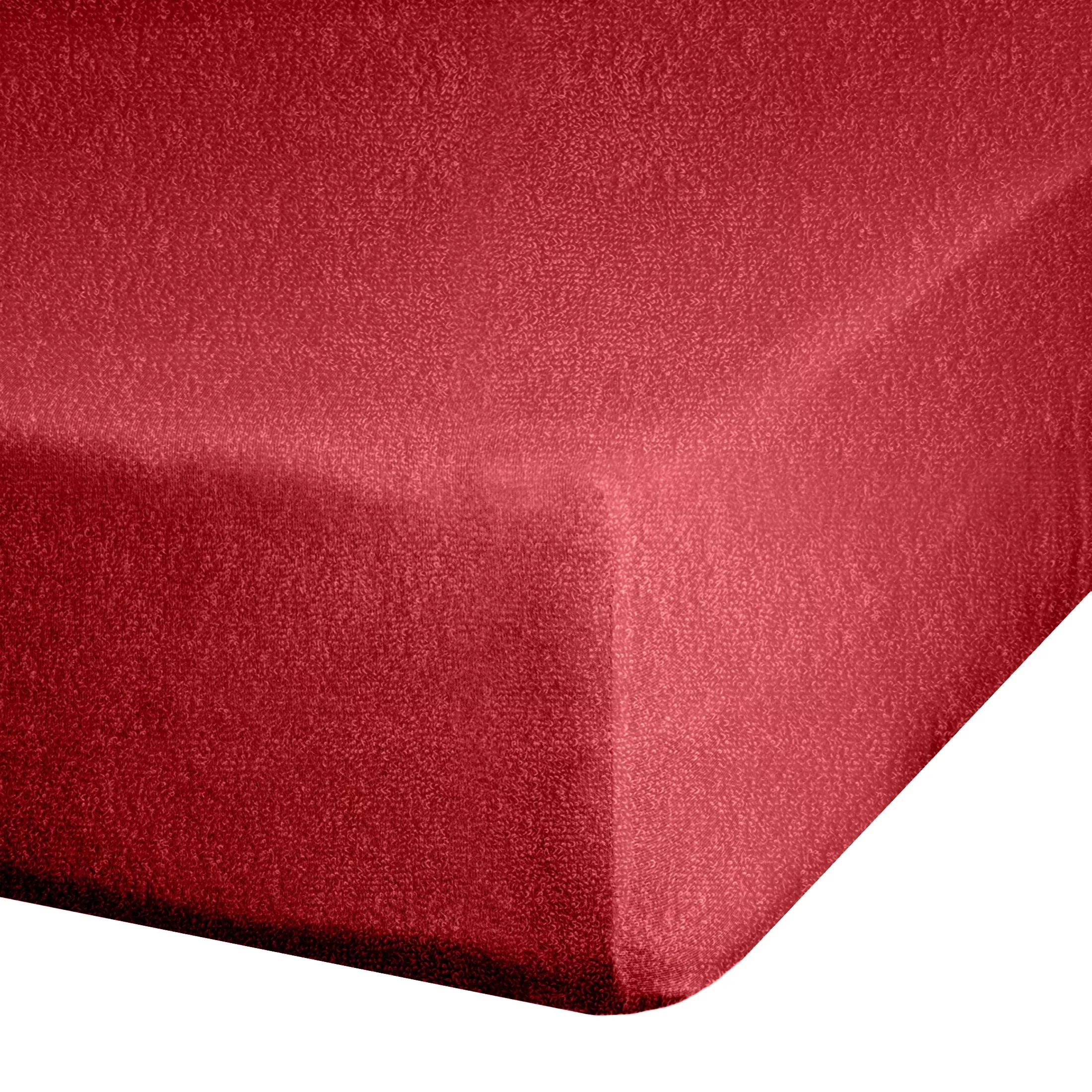 Prześcieradło frotte z gumką 180x200 cm z bawełny kolor czerwony 170 g/m2 Design 91