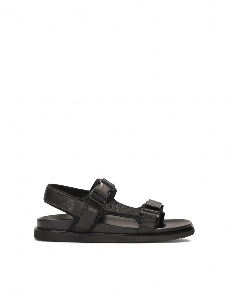 Men's leather sandals with adjustable straps