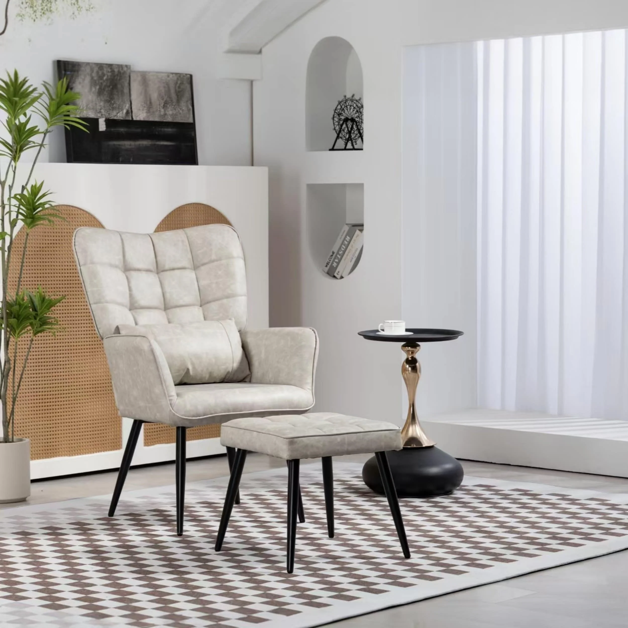 PU Leather Upholstered Reading Chair