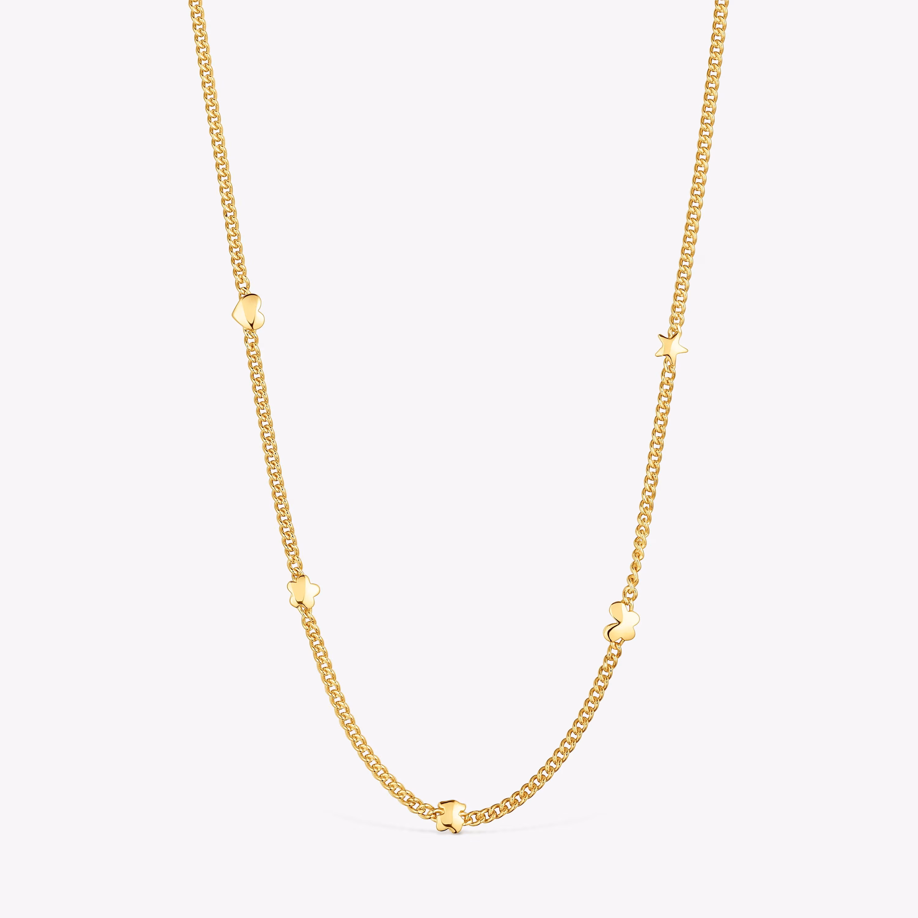 Collar corto con baño de oro 18 kt sobre plata motivos Bold Motif