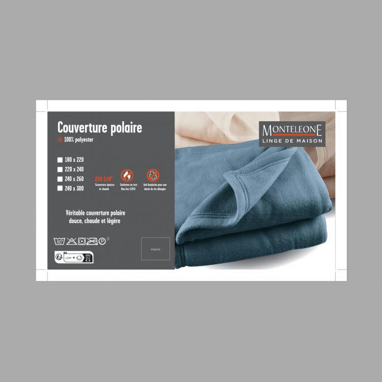 POLAIRE - Couverture polyester beige 240x300 cm