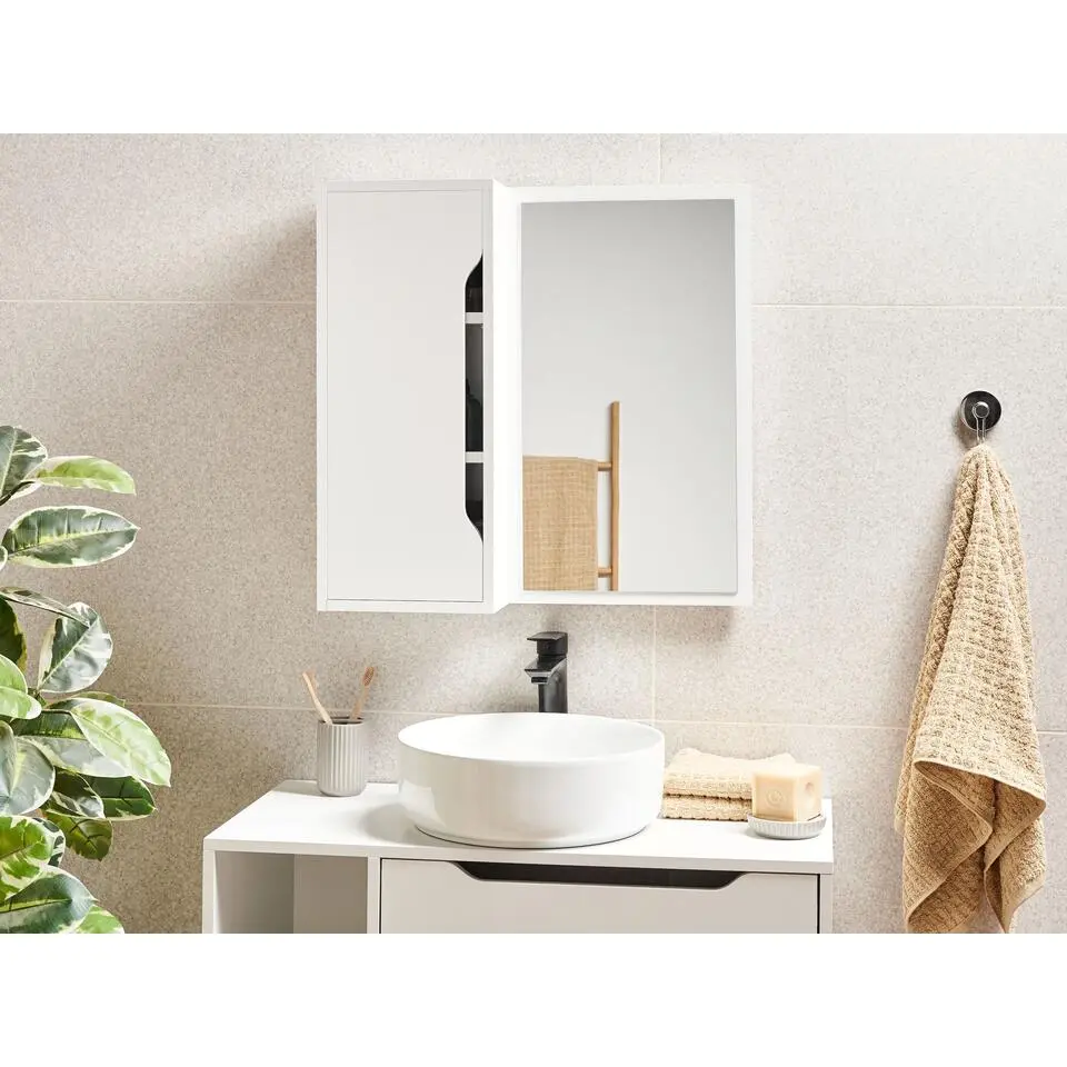 PALMAS - Badkamerwandkast met spiegel - Wit - MDP
