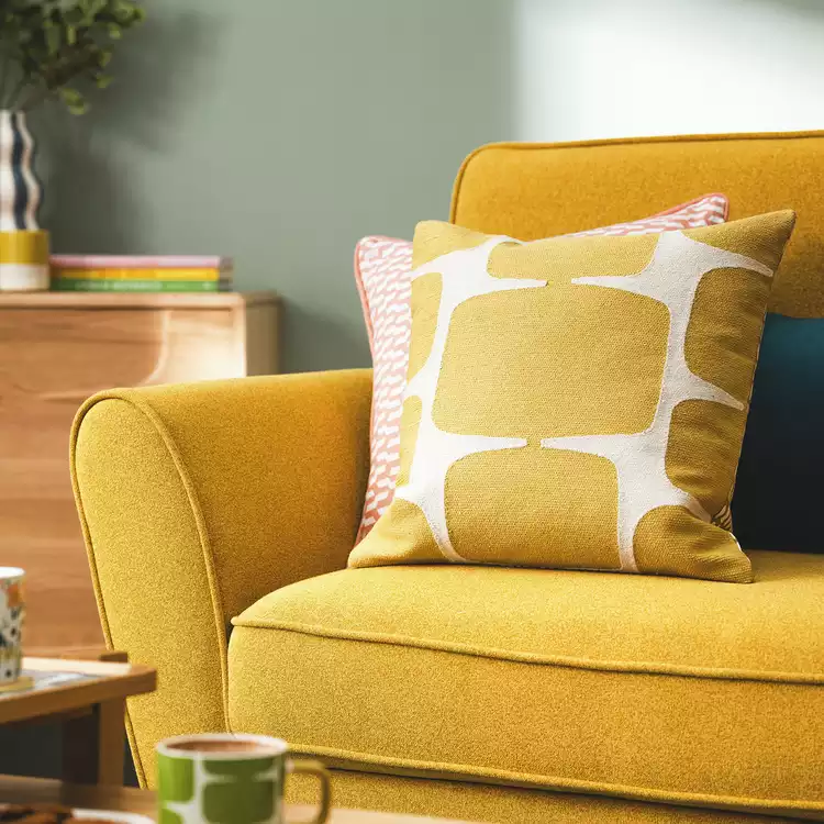 Habitat x Scion Lohko Cushion - Mustard - 43x43cm