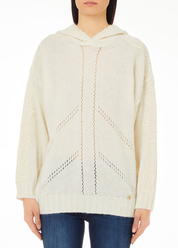 Maglia in misto lana con cappuccio