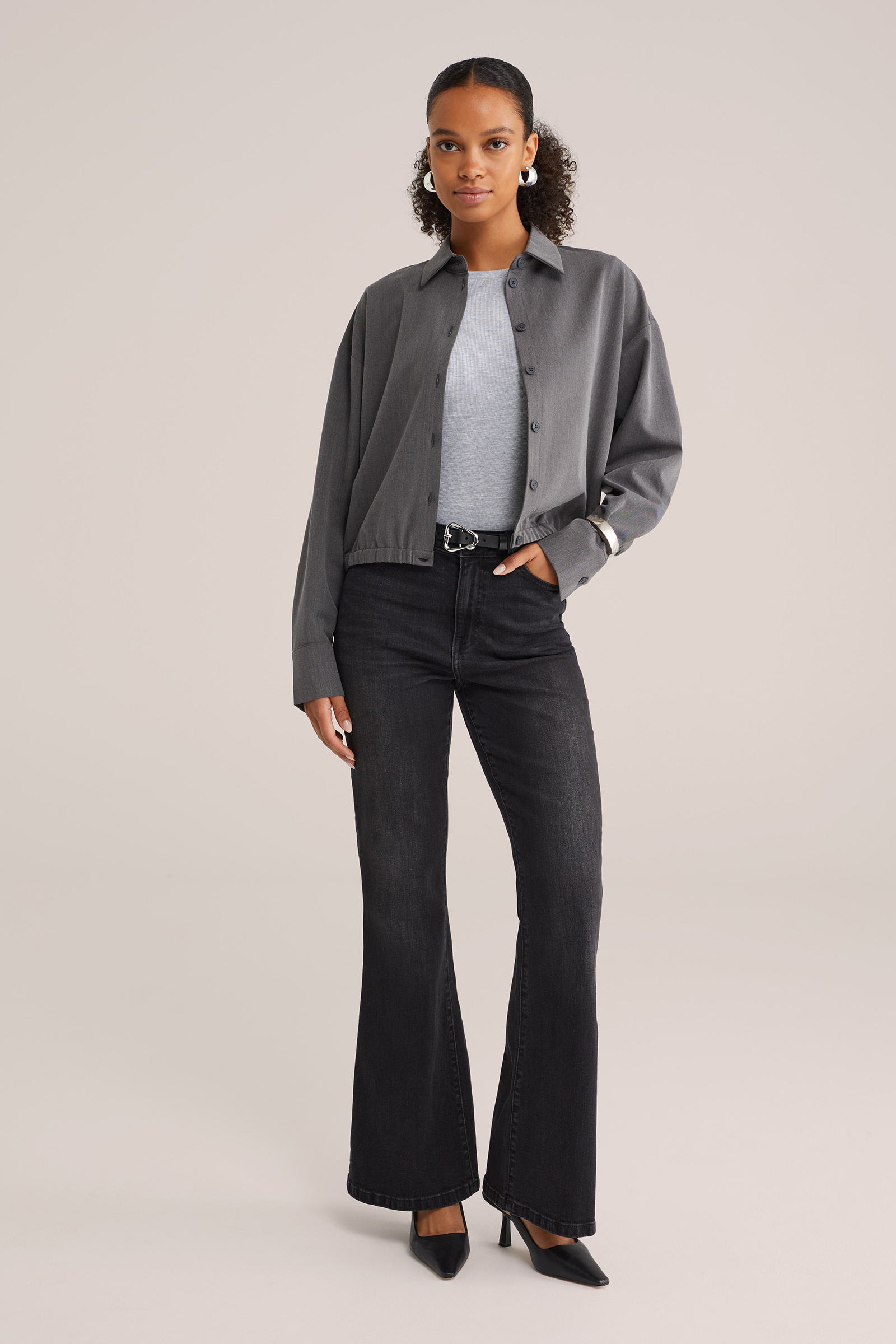 Dames T-shirt van ribstof