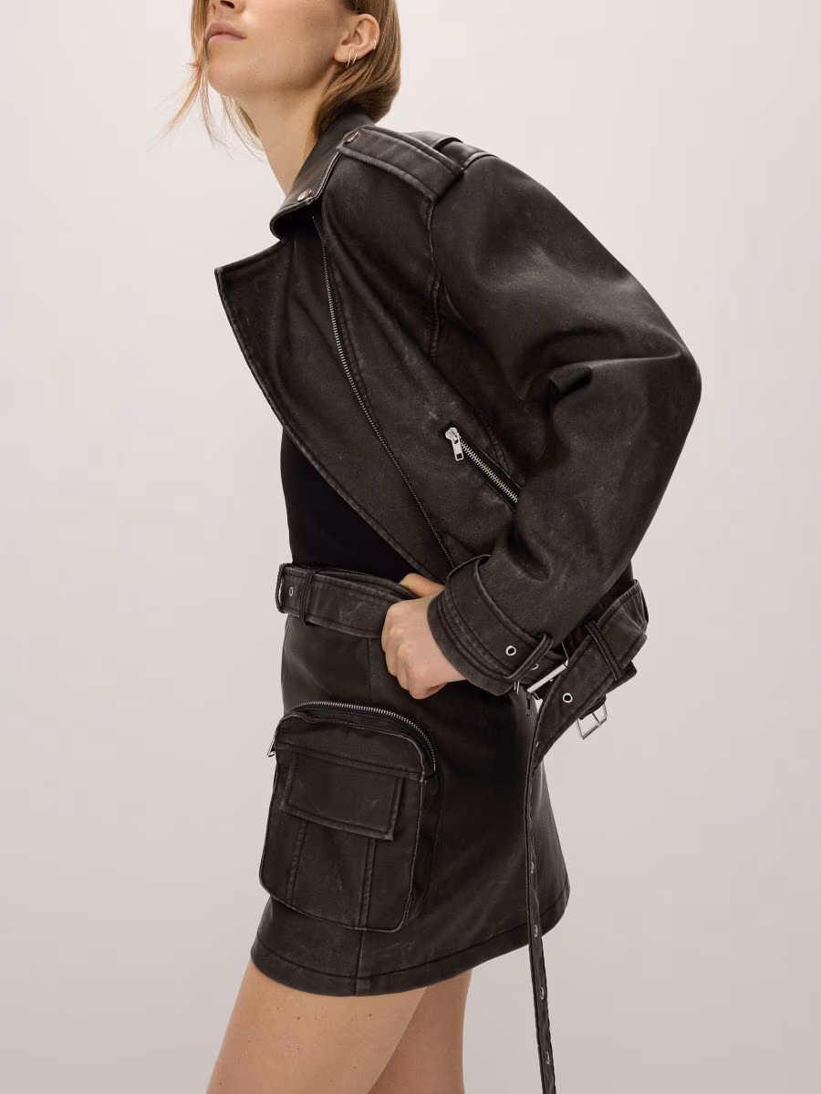 Distressed Cargo Skirt