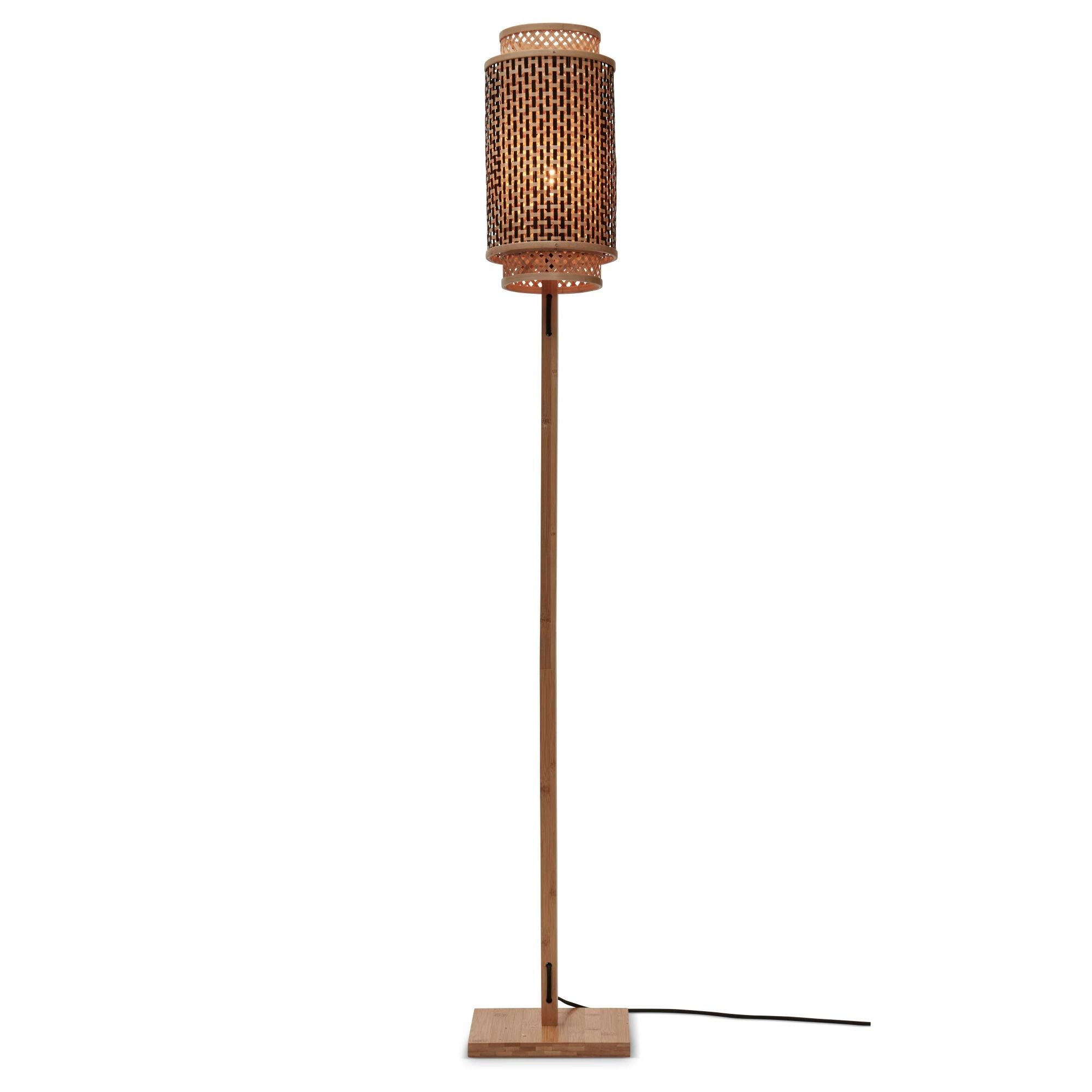 GOOD&MOJO Vloerlamp Bhutan - Bamboe Zwart - 20x20x145cm