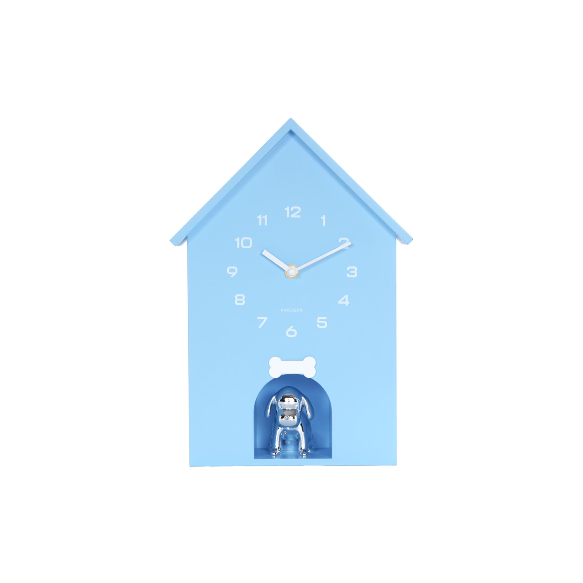 Karlsson wandklok Dog House - blauw - 24.9x9x27cm
