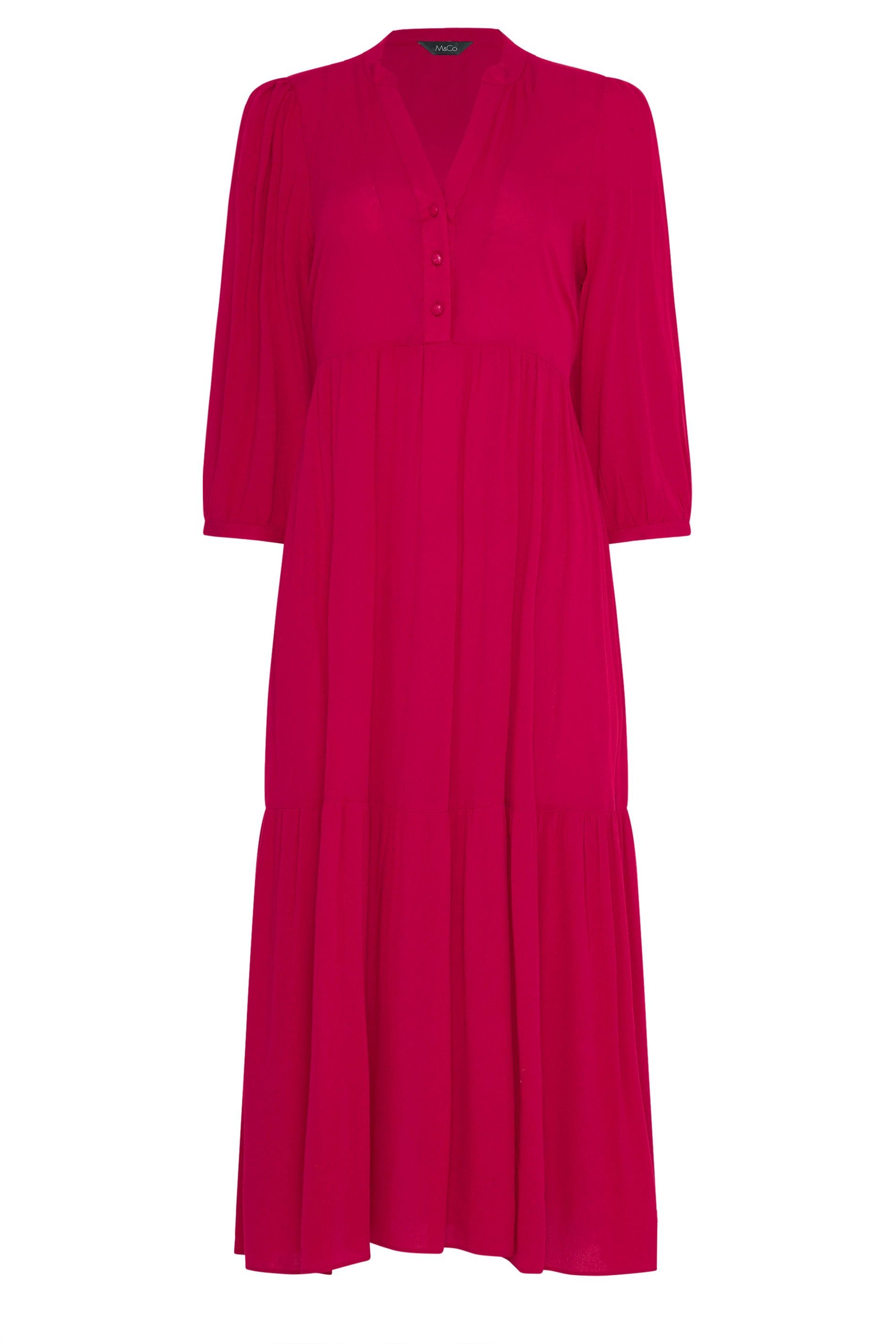 M&Co Tiered Half Placket Maxi Dress