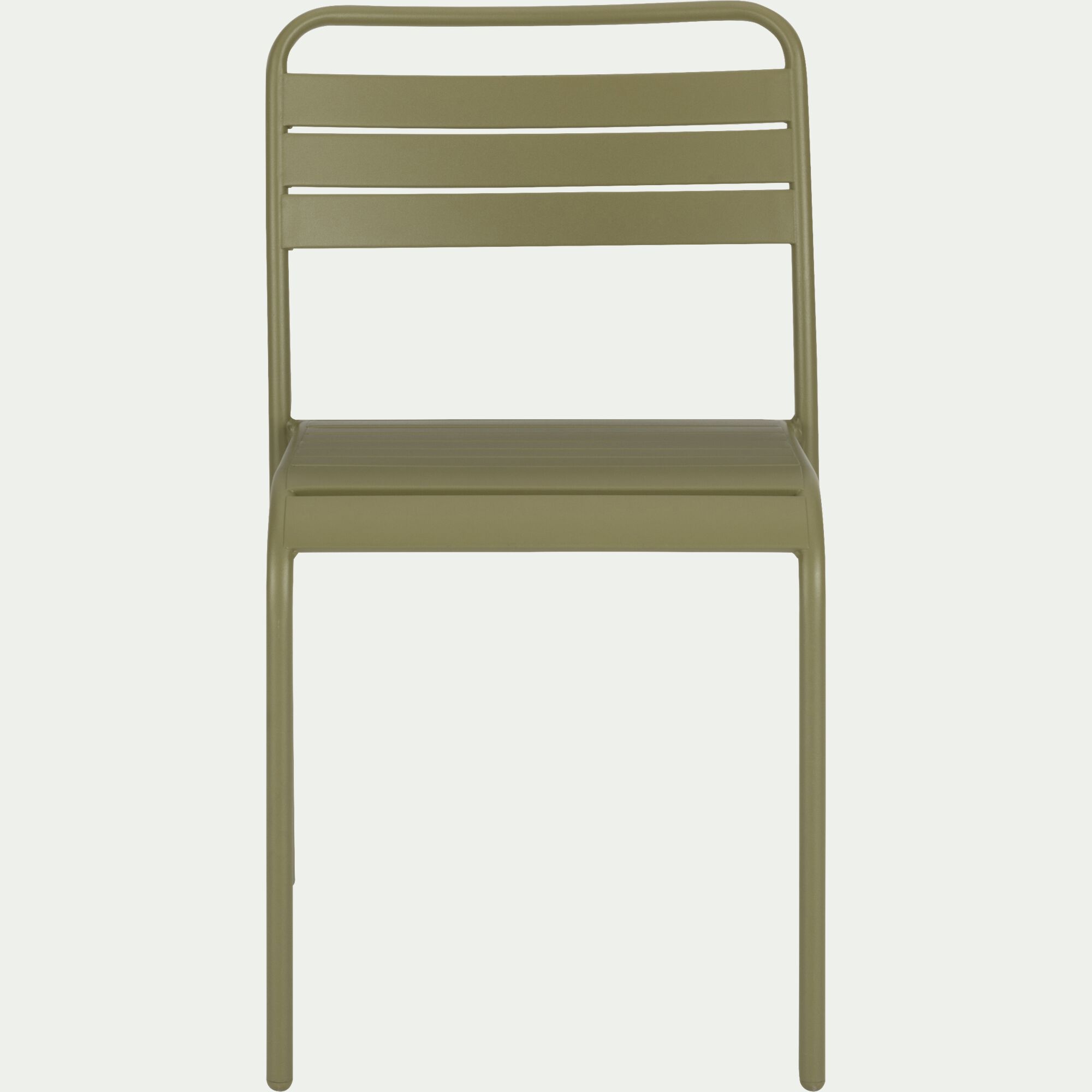 SOURIS - Chaise de jardin empilable en acier - vert kaki