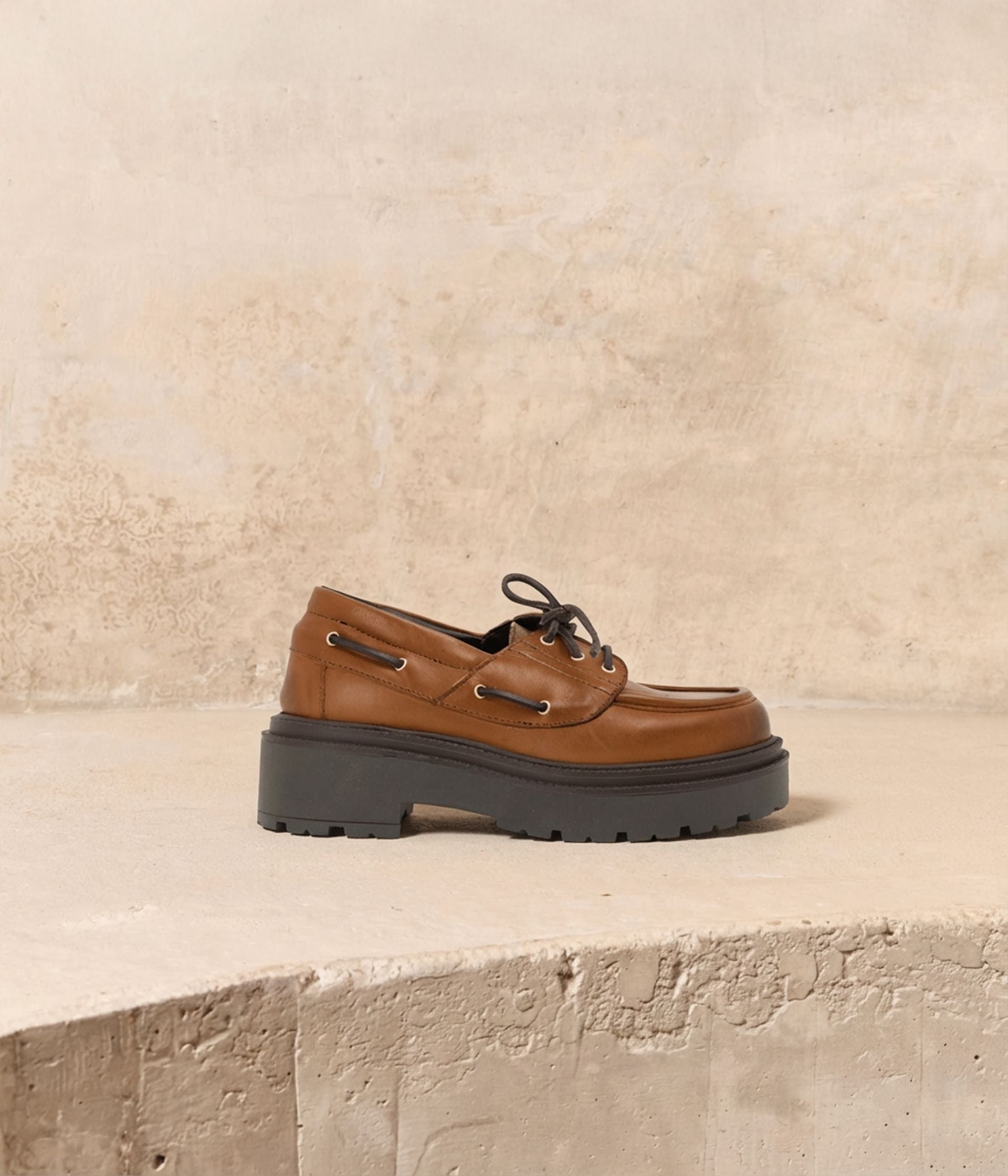 Chaussures bateau cognac Lorena
