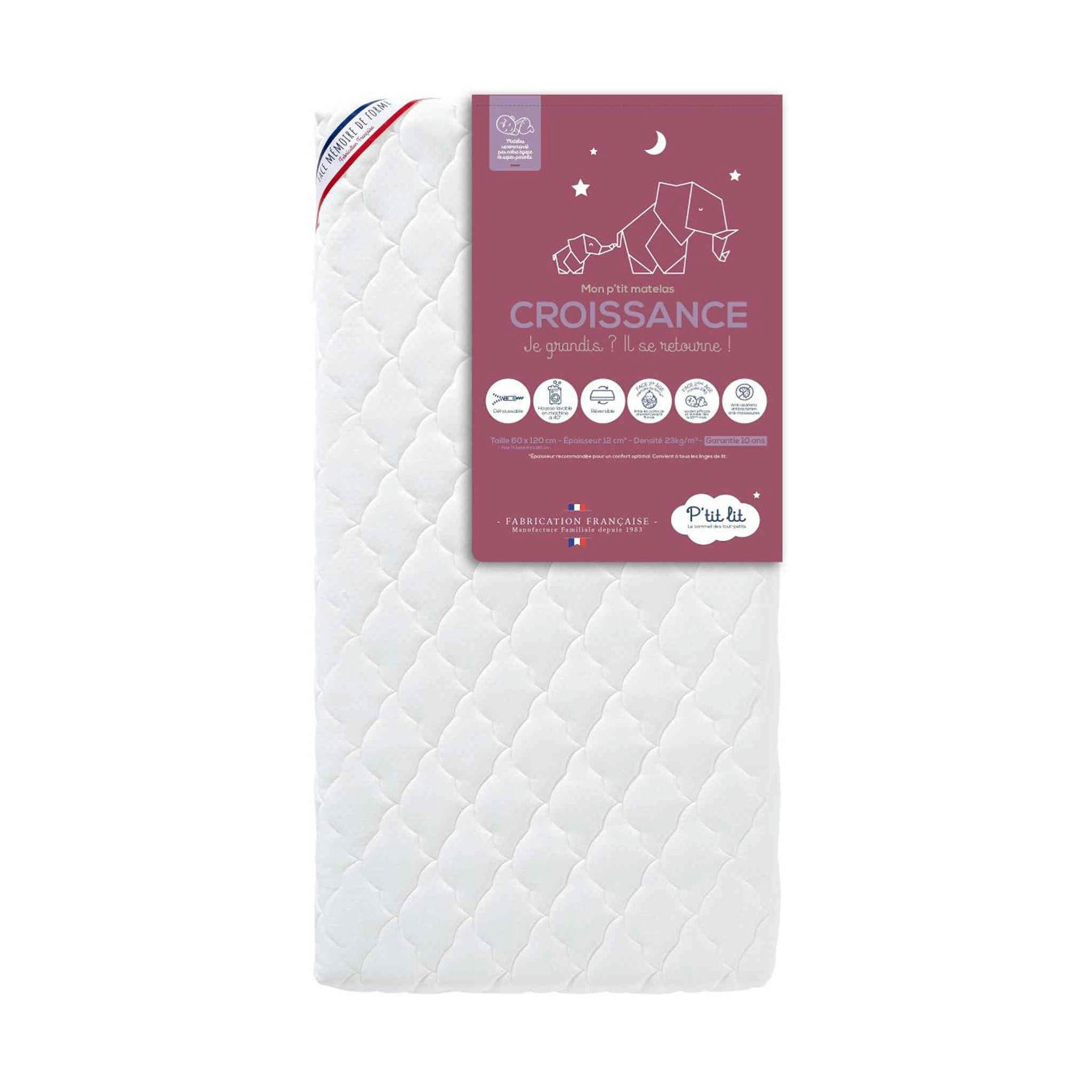 - Matelas déhoussable mousse mémoire 12 cm 60x120