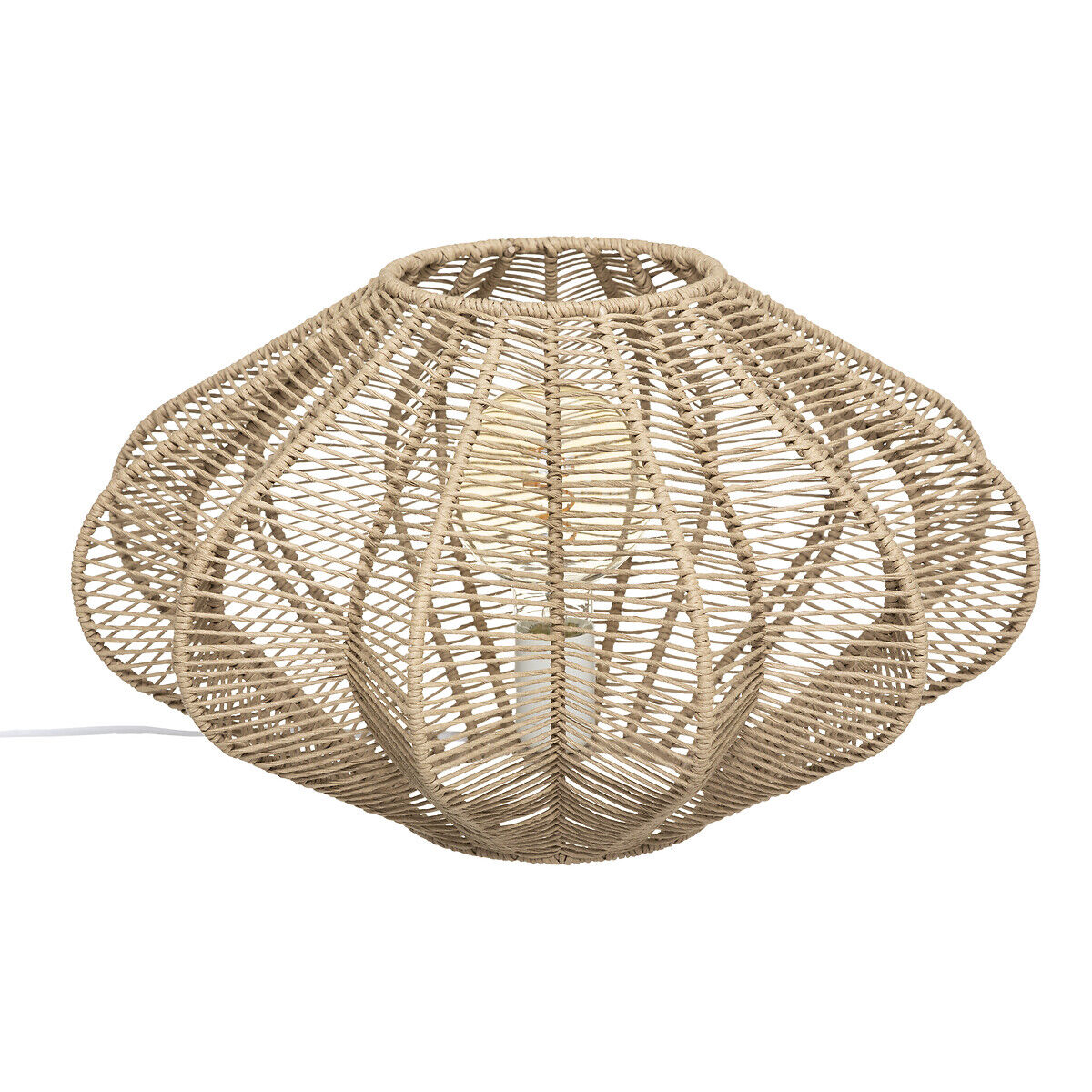 Candeeiro de mesa TERY bege em metal e papel