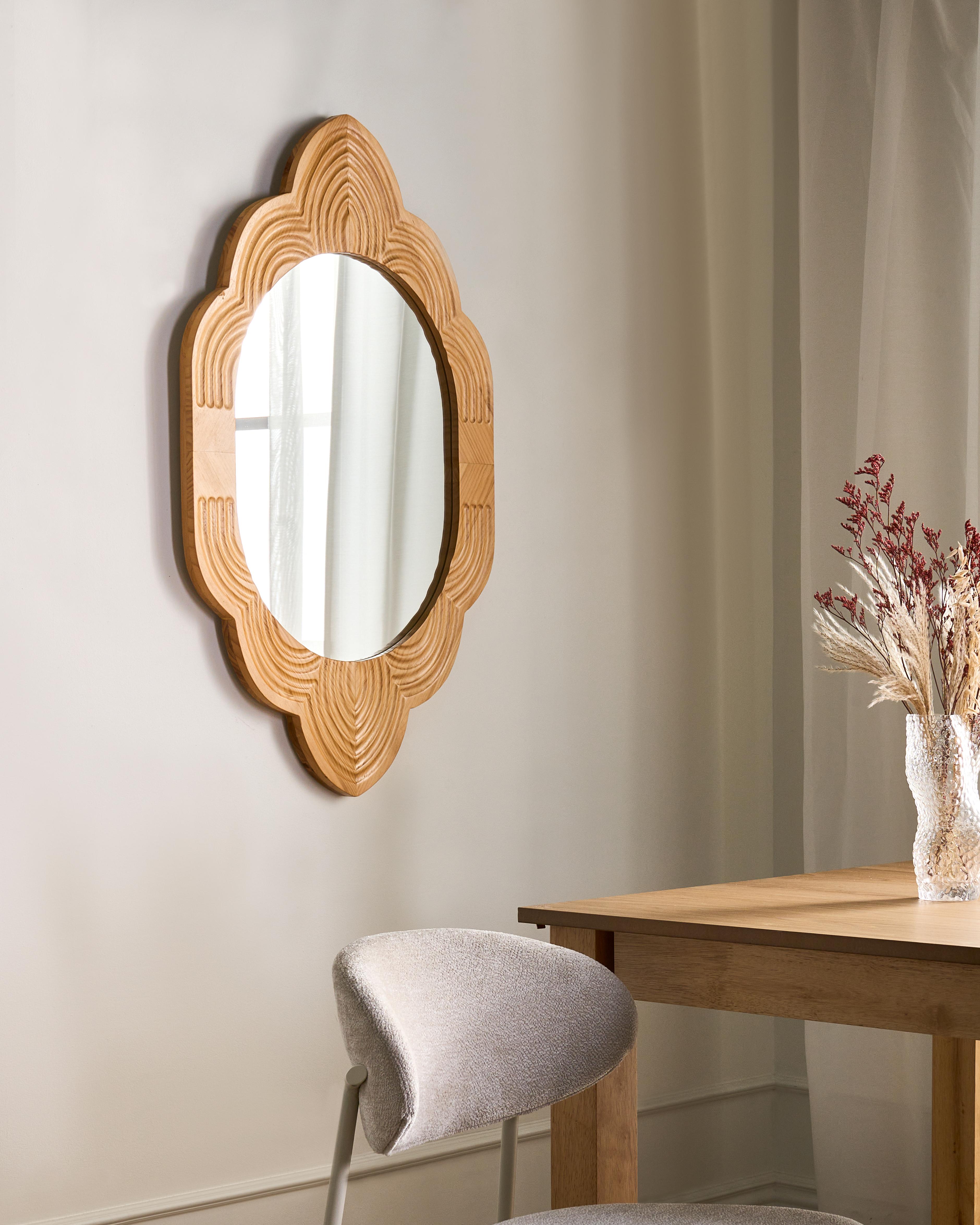 Wall Mirror FRESVILLE 62 cm 100 cm Pine Wood Light Brown