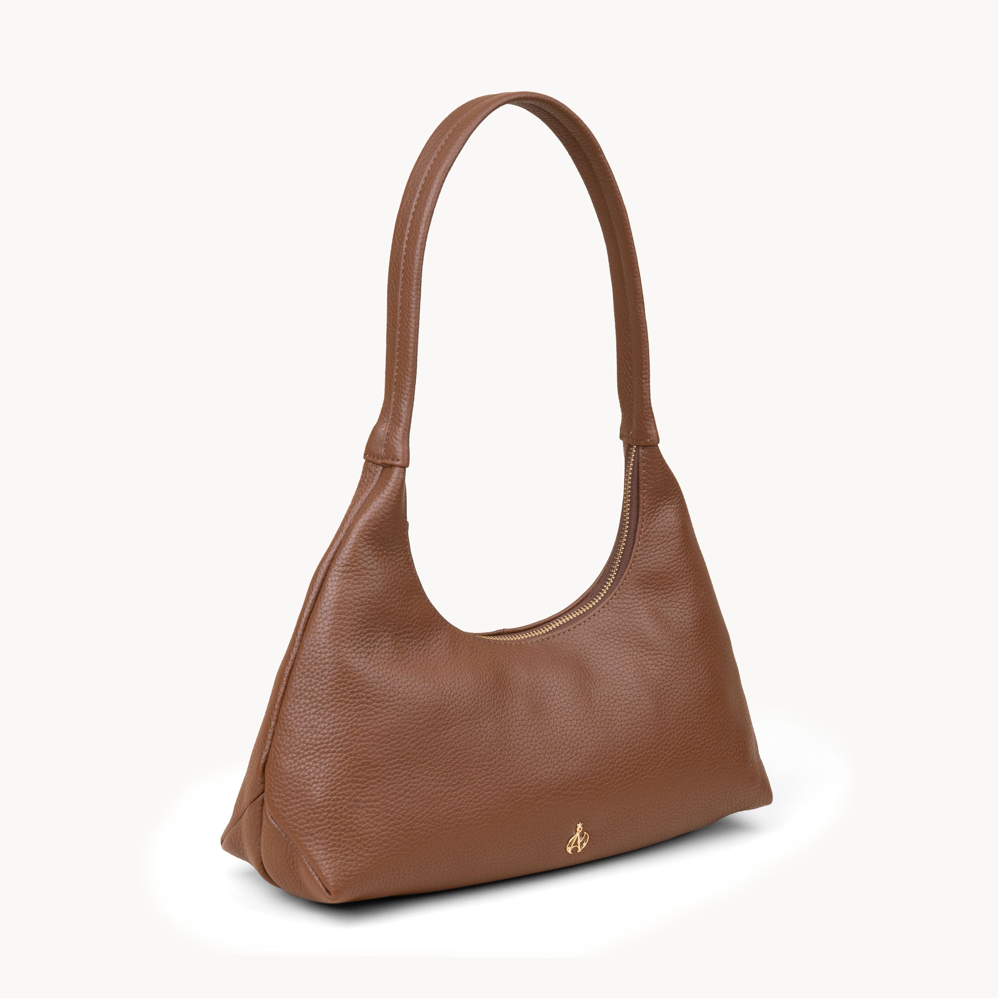 Assots London LARA' Pebble Grain Real Leather Shoulder Bag
