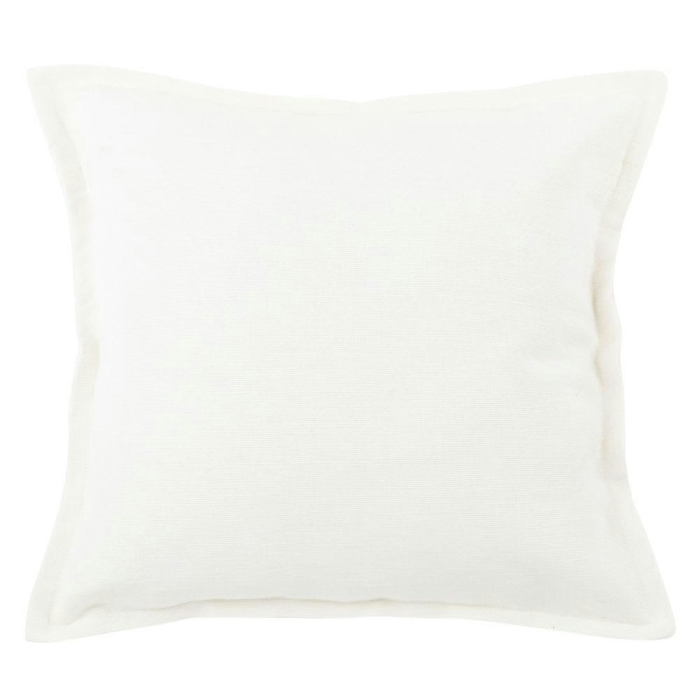 OLARIA - Housse de coussin en coton texturé blanc 40x40