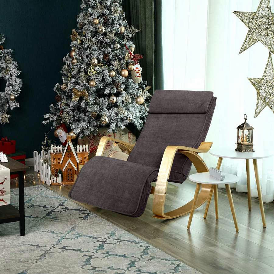 ROCKING - Fauteuil à bascule rembourré gris foncé