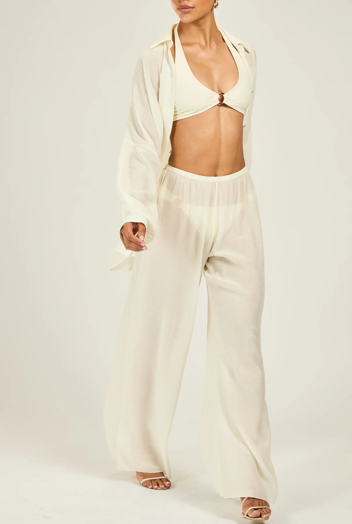 St Barts Pant - Ivory Crinkle