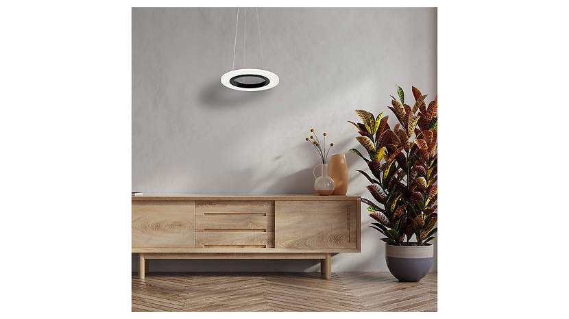 Lampa wisząca Cosmo LED metalowa biało-czarna
