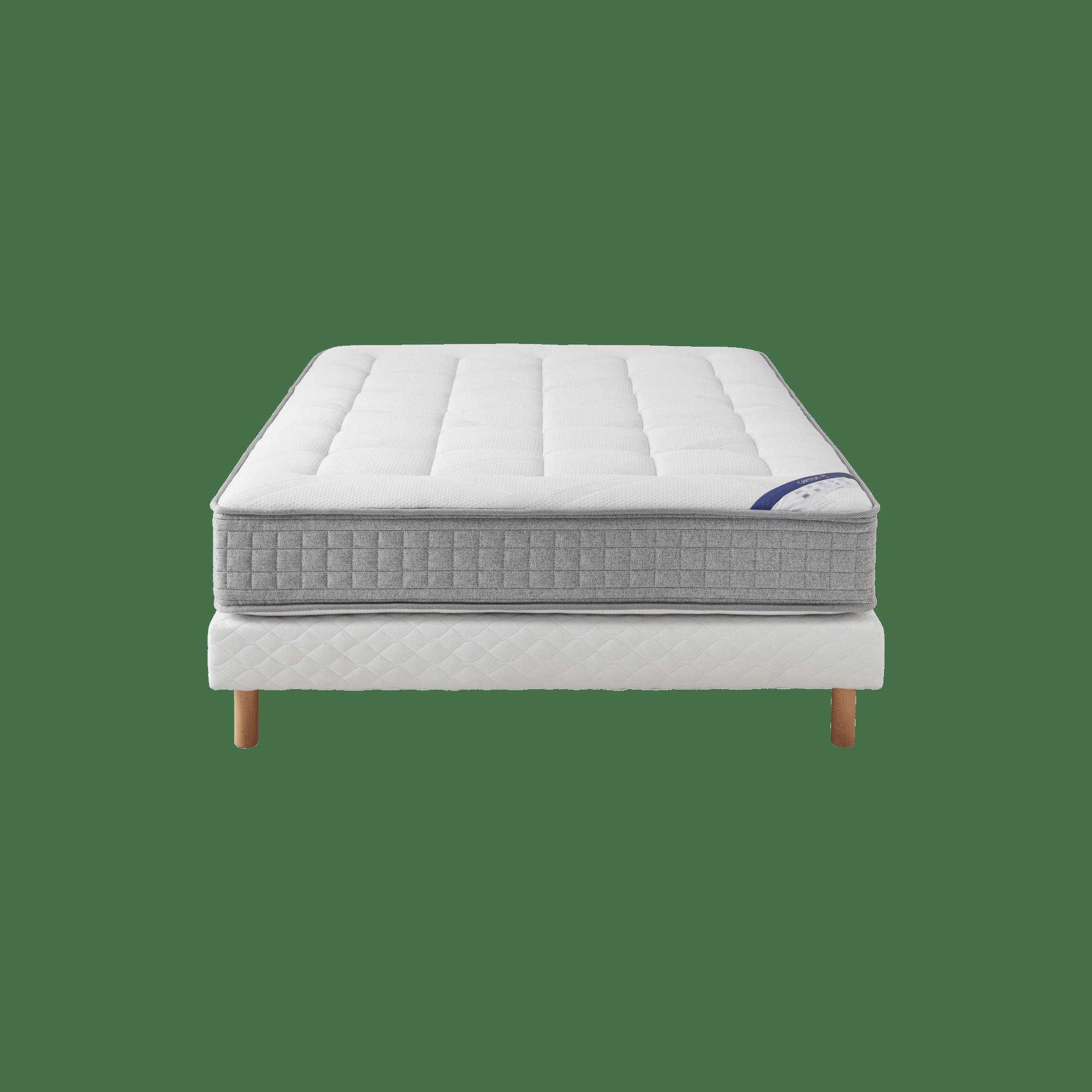CAPITON 2 - Ensemble avec matelas en ressorts ensachés et sommier 160 x 200 cm