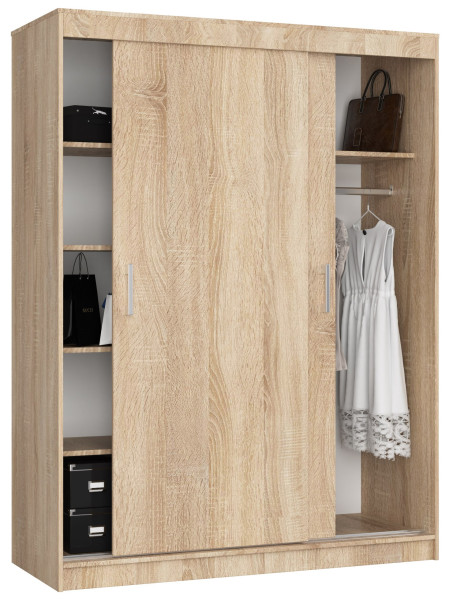 Szafa Przesuwna 150 Cm Clp Mono Dąb Sonoma