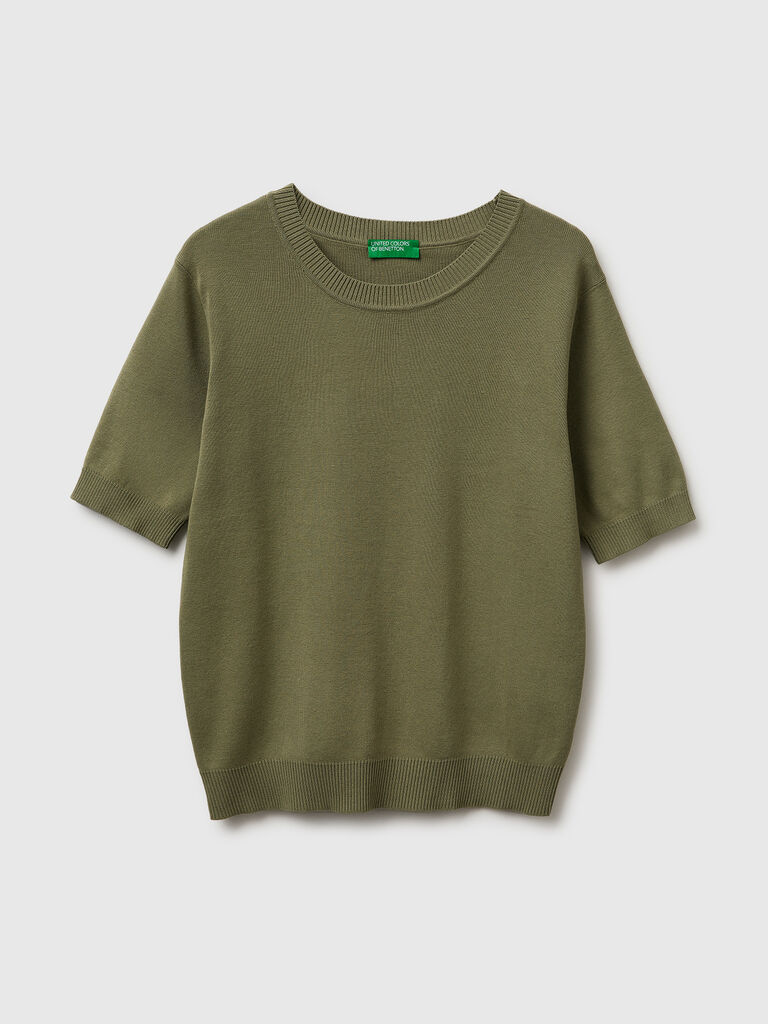 Olive green short sleeve sweater