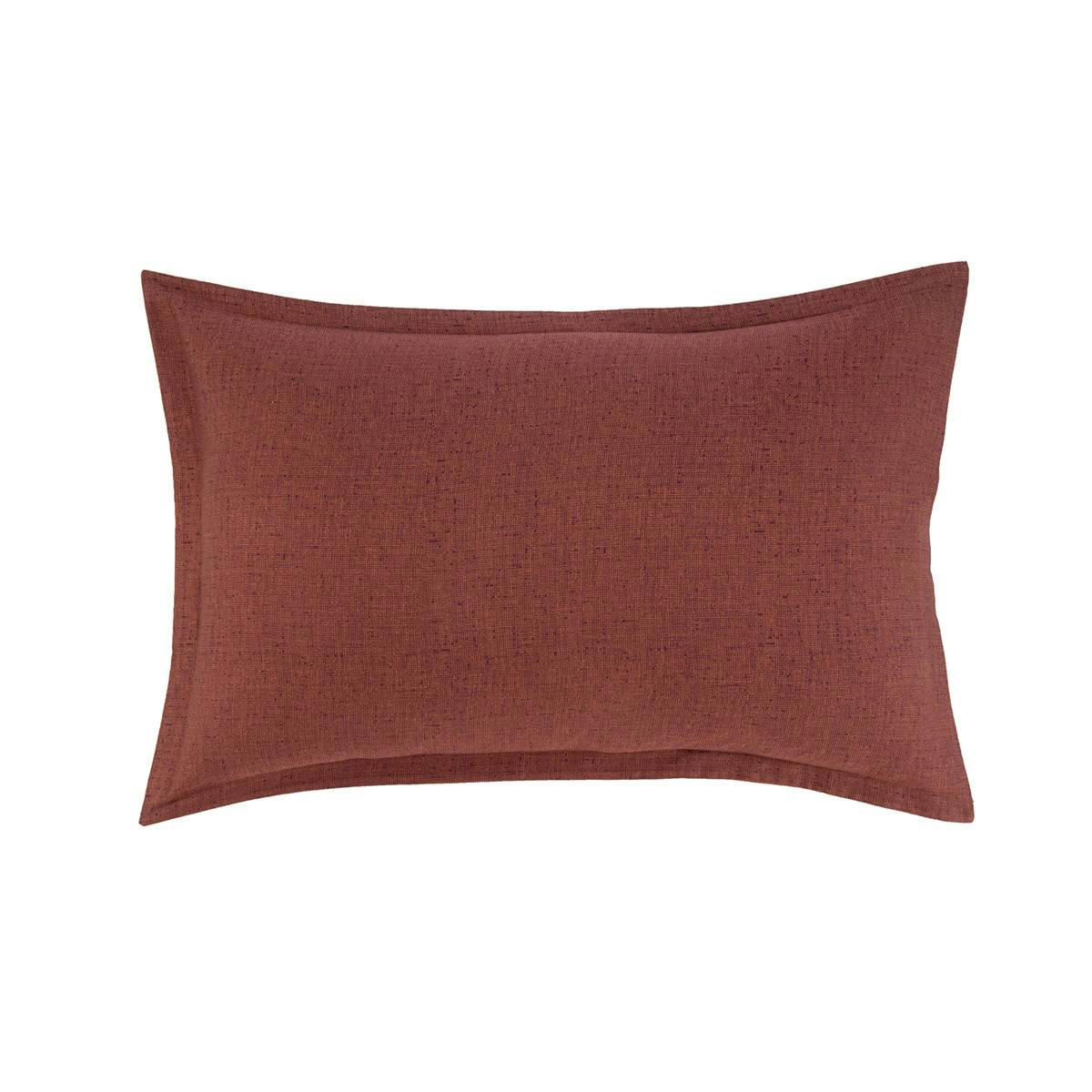 COEUR VAILLANT - Taie d'oreiller en satin de coton lavé beige 60 x 70 cm