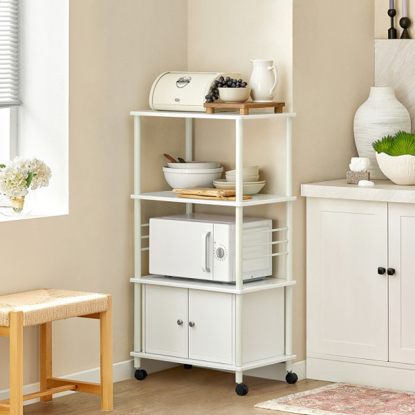 SoBuy Wózek kuchenny Biały 60x40x114cm Funkcjonalny FRG12-W