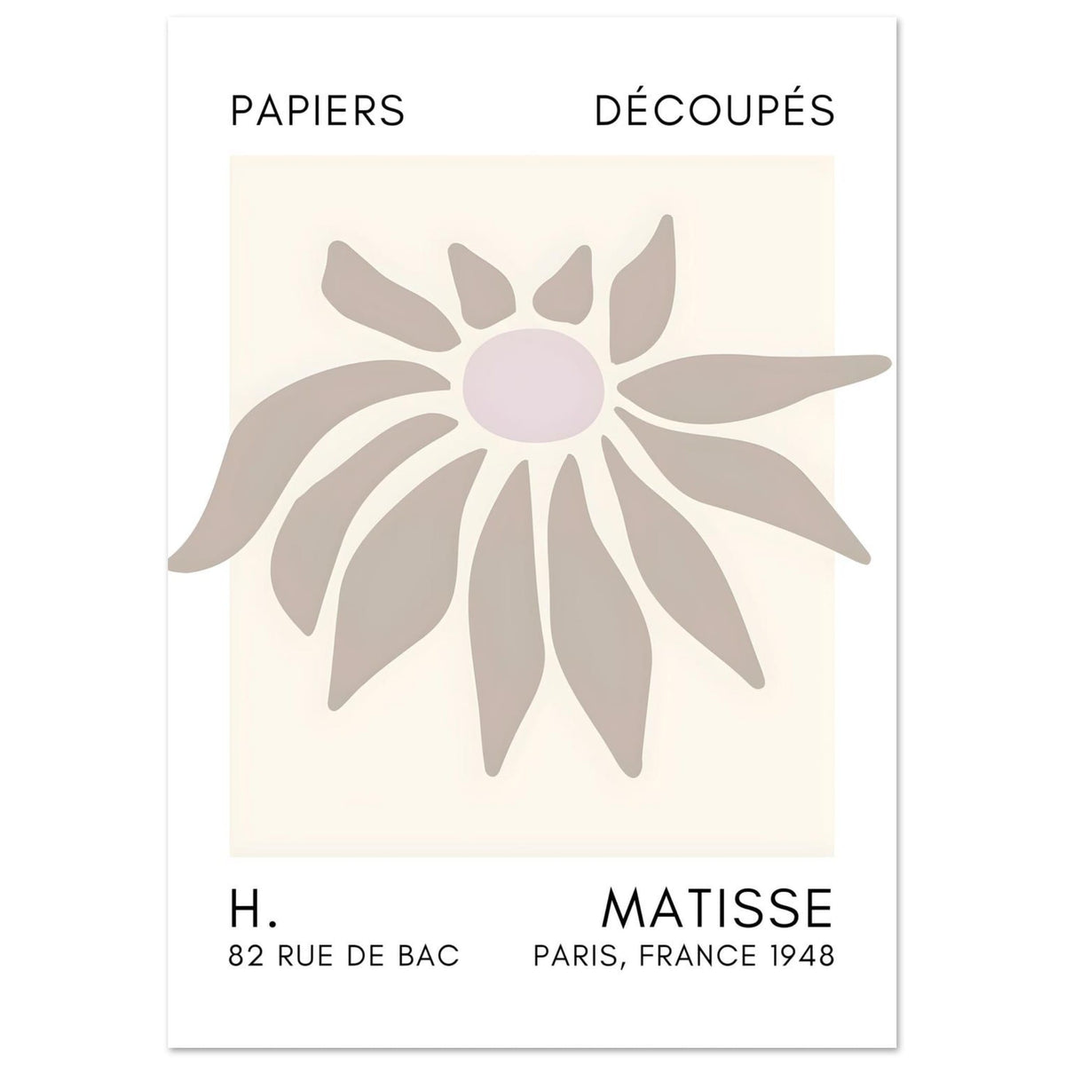 Artfulprints Poster Matisse – Deep sea dance grey  - A4 21x29.7 cm - Grijs