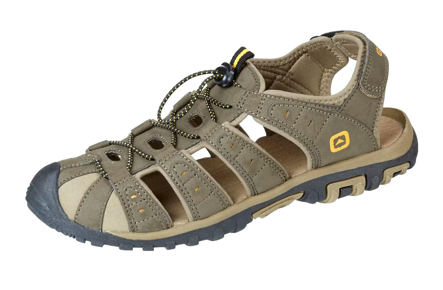 Outbound Men's Shore Closed Toe Hiking Shoes/Sandals with Durable Outsole, Taupe/Gold