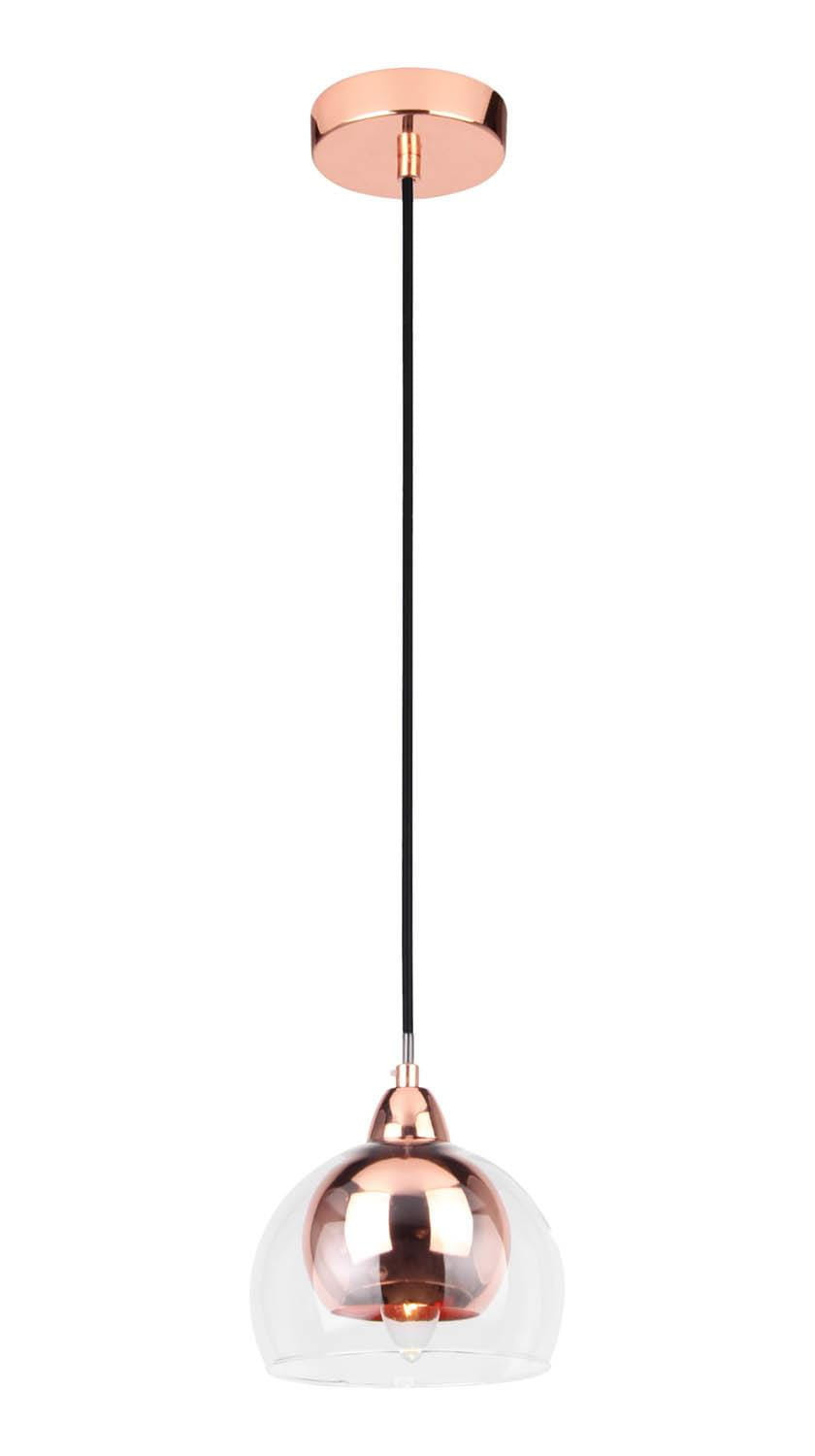 Lampa wisząca miedziano-przezroczysta Dex 1xE14x40W wym: 80x16x16 cm Lampex