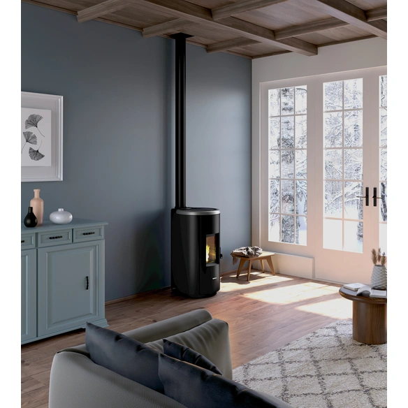 Pelletofen »Chrome 7«, 7 kW, Stahl, titanium