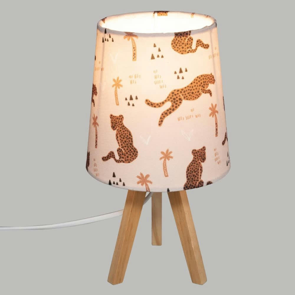 - Lampe en bois Panthère H23,5cm